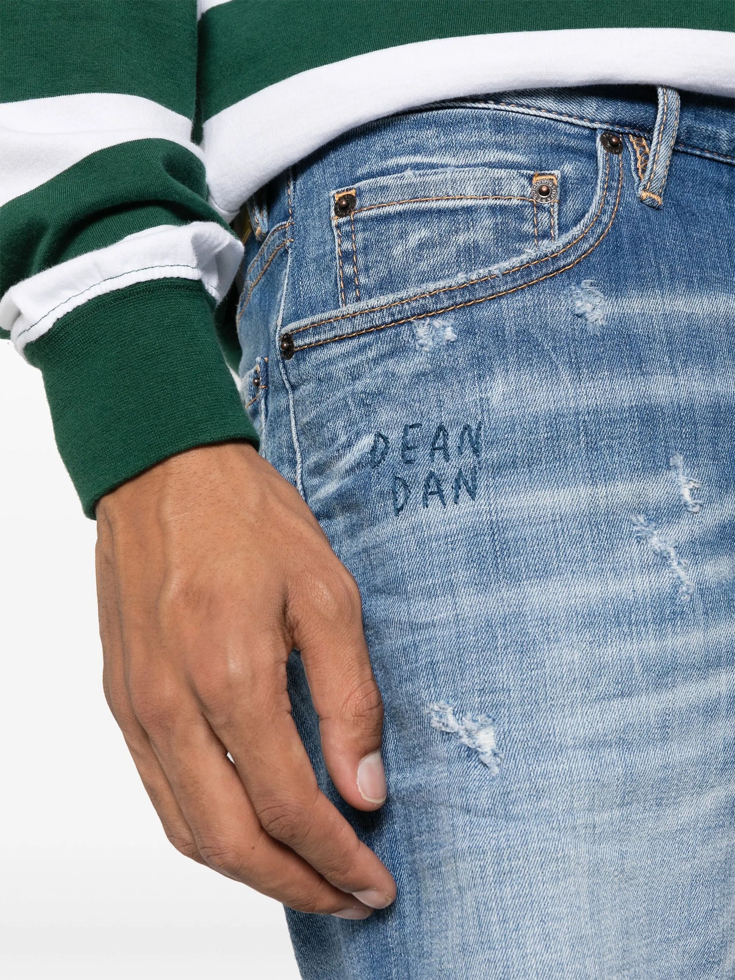 distressed denim shorts