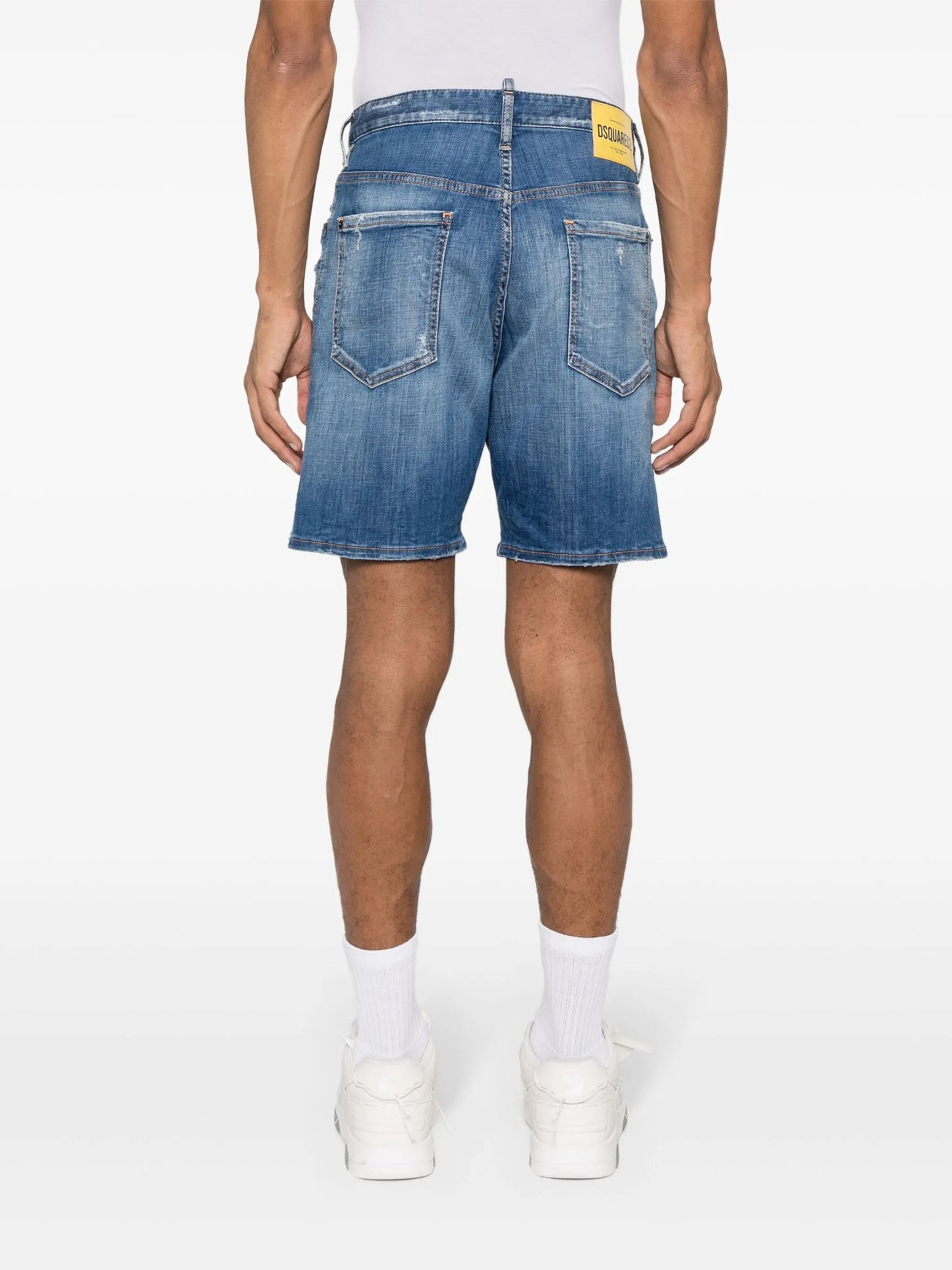 distressed denim shorts