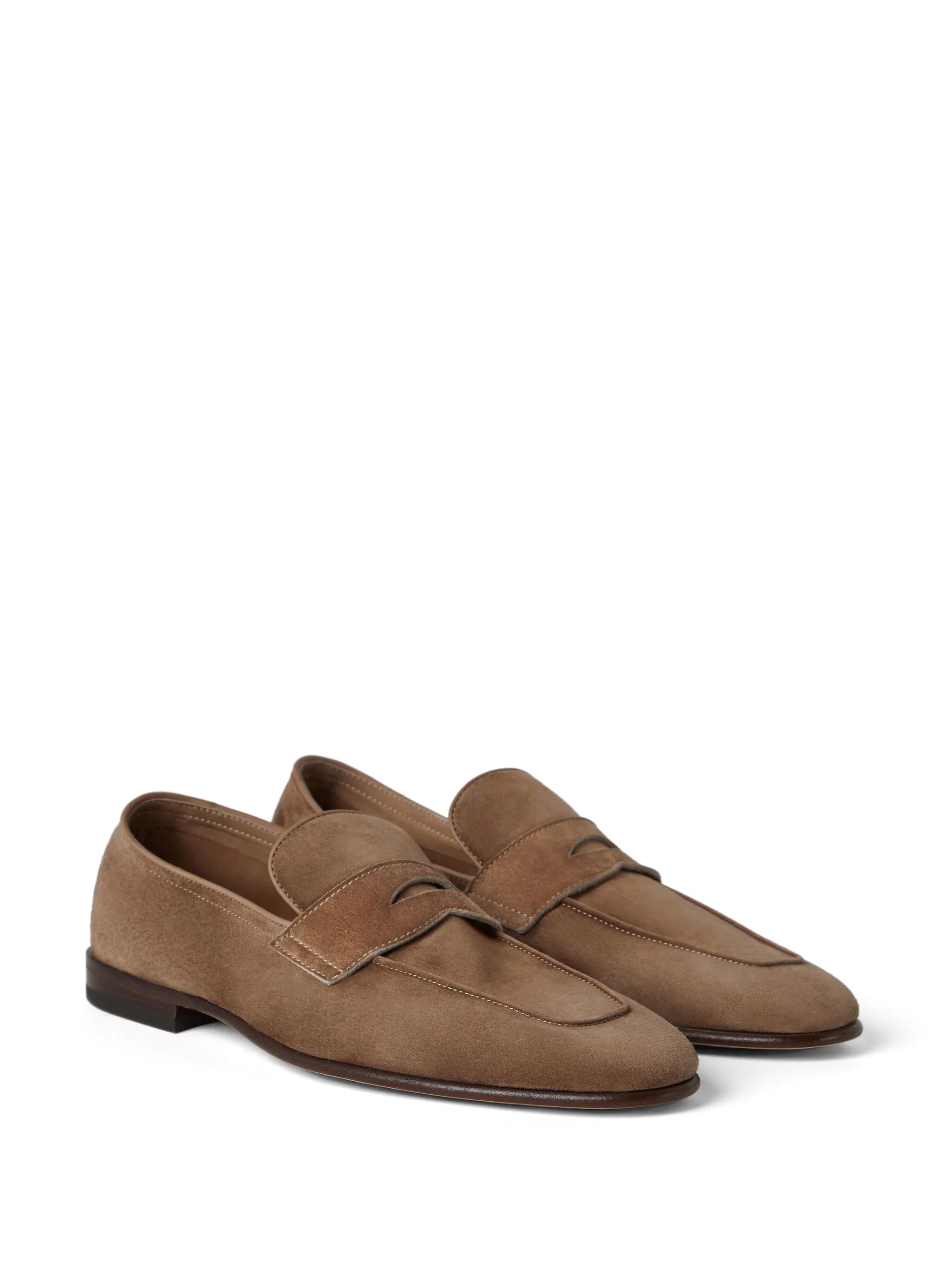 penny-slot suede loafers