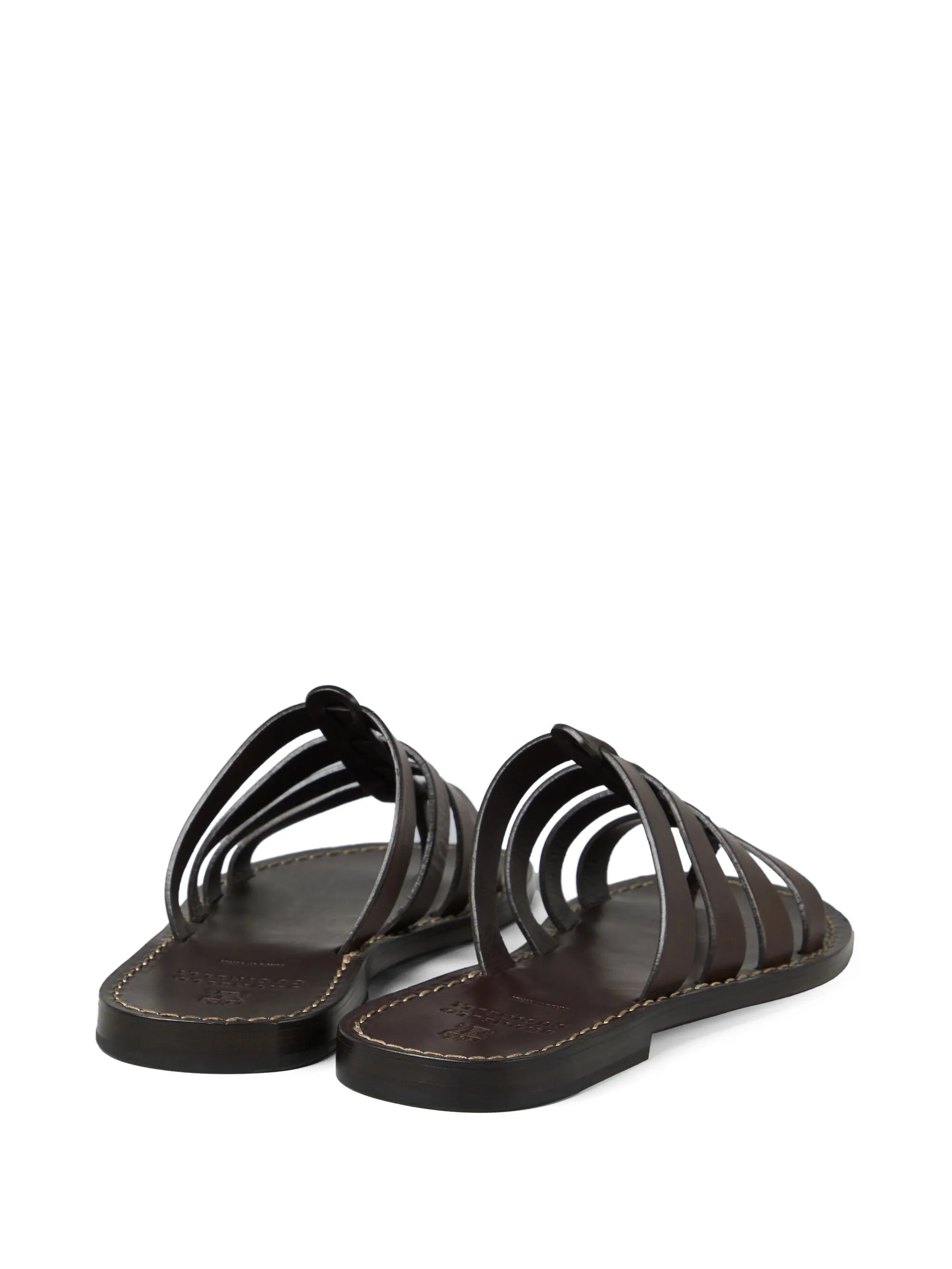 caged leather sandals