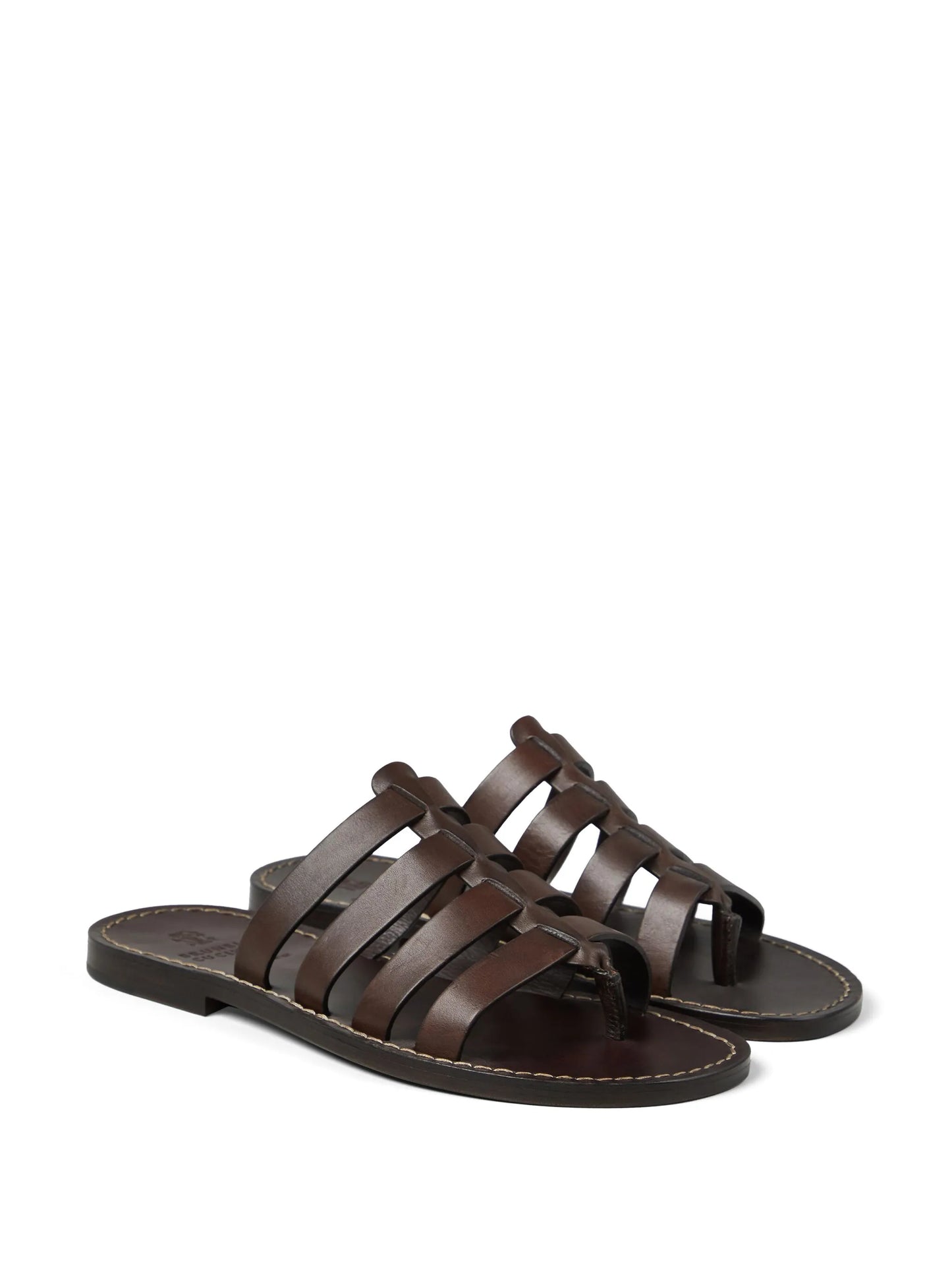 caged leather sandals
