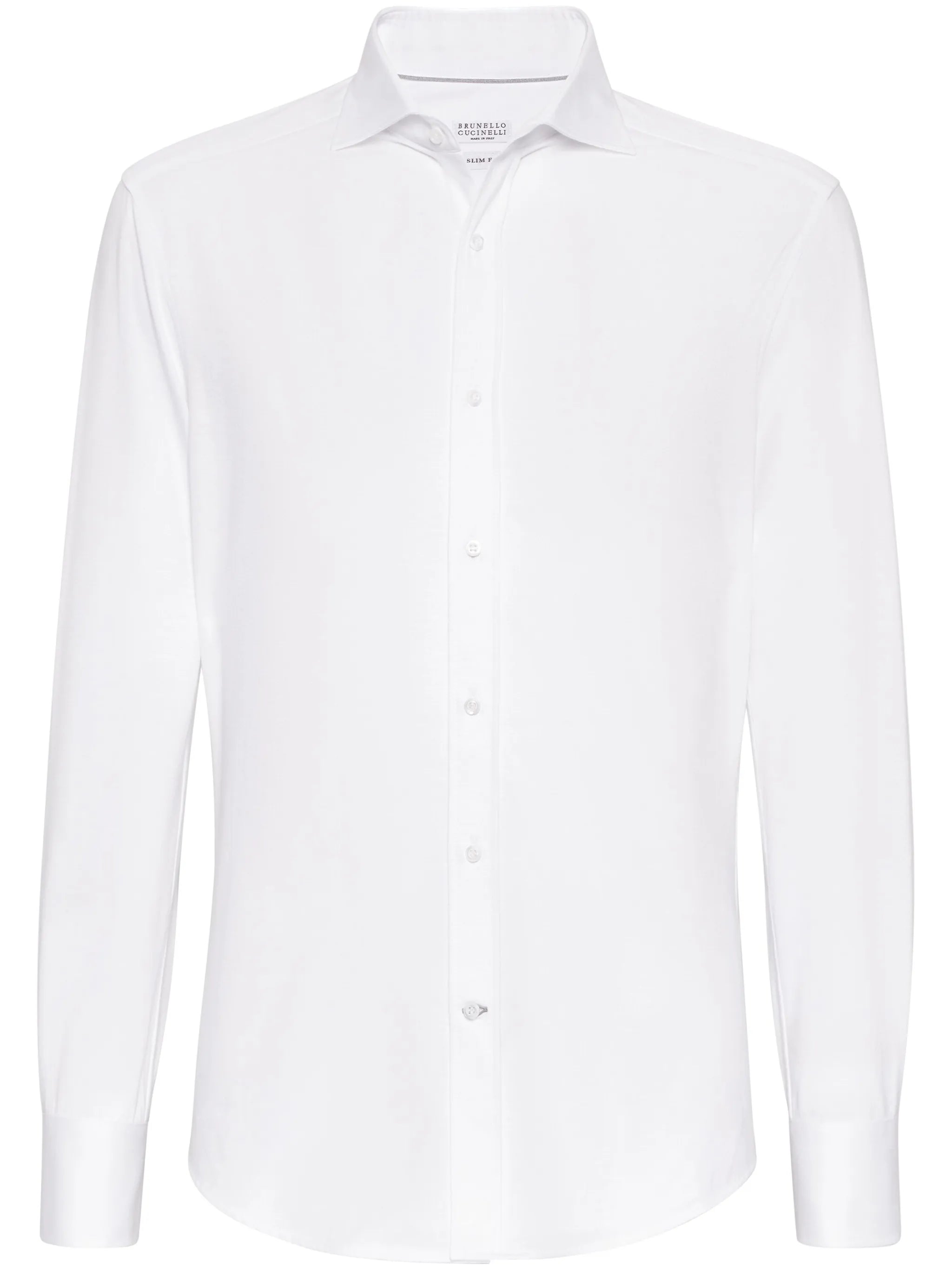 spread-collar cotton shirt