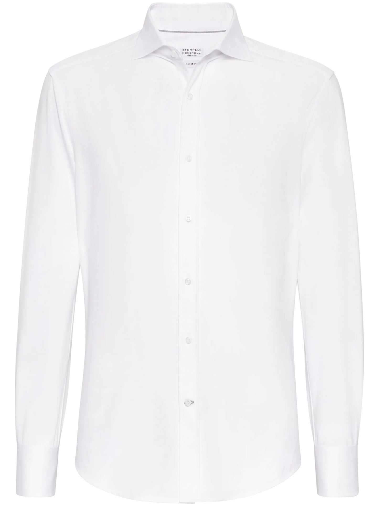 spread-collar cotton shirt