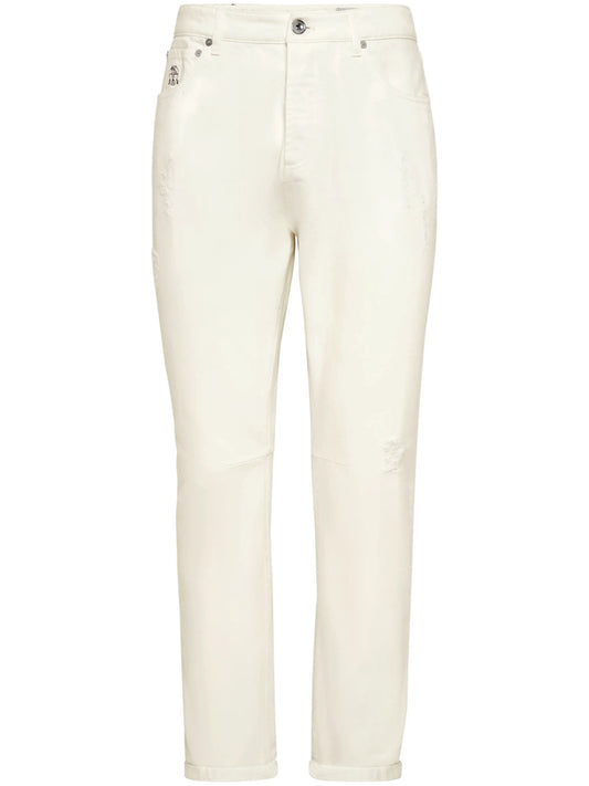 mid-rise straight-leg jeans