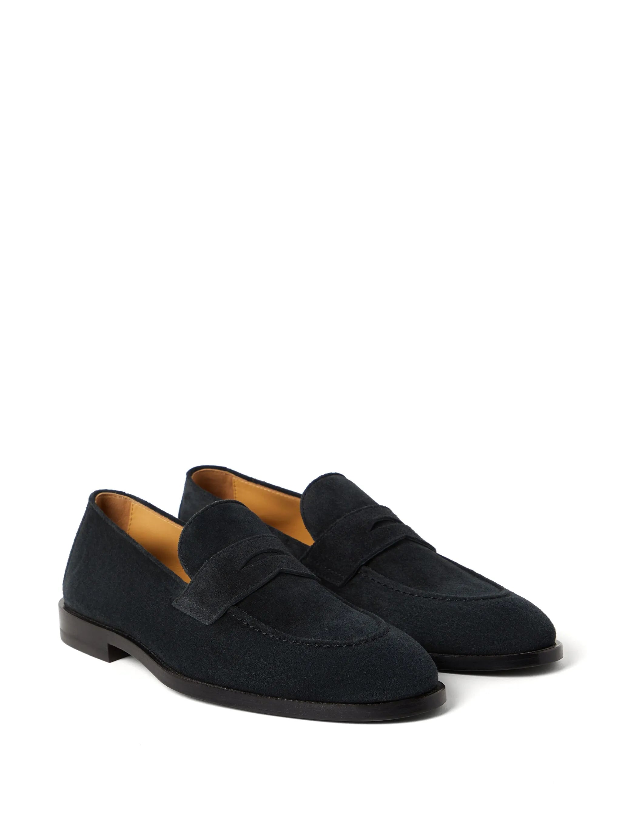 suede penny loafers