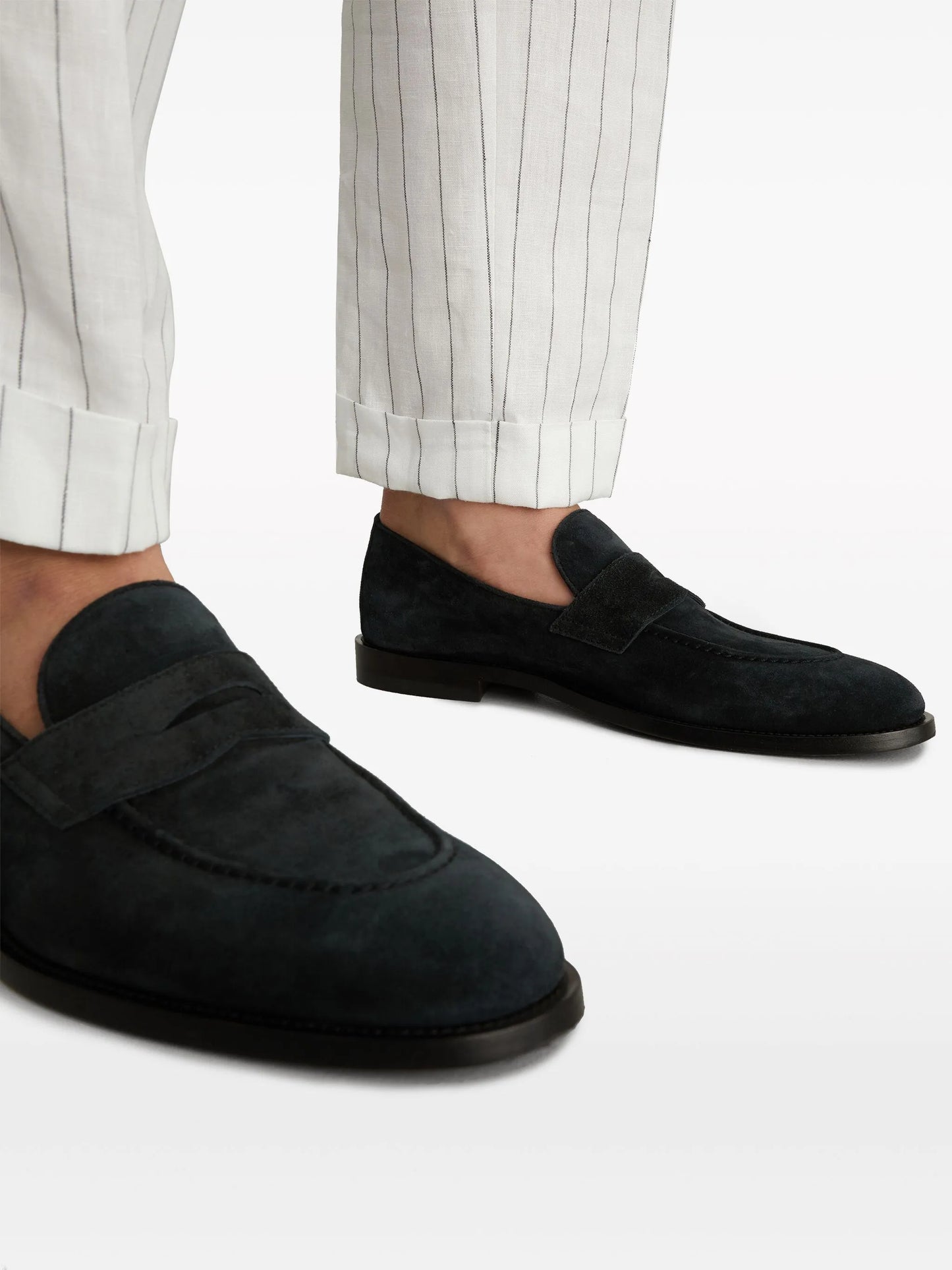 suede penny loafers