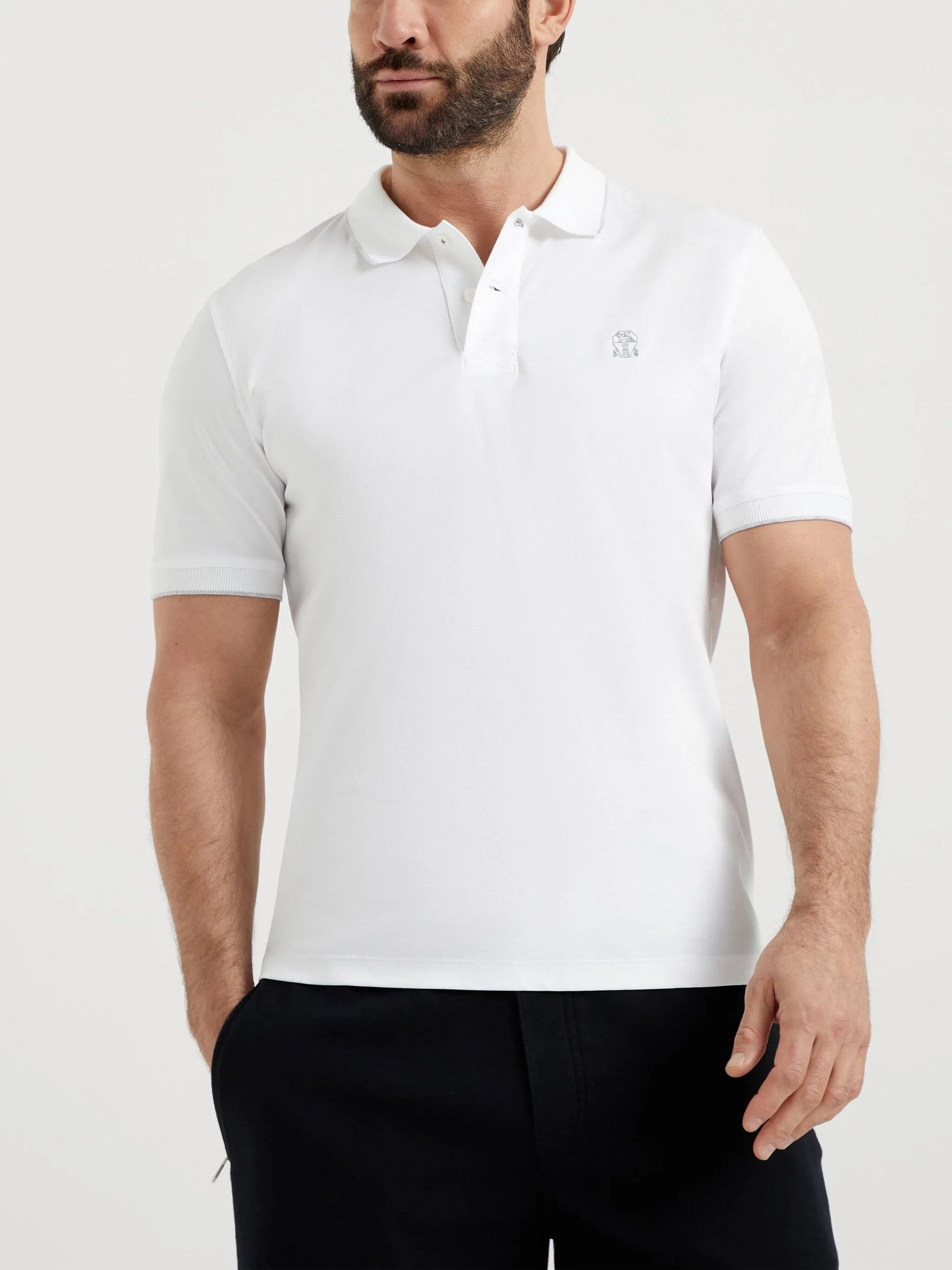 logo-embroidered cotton polo shirt