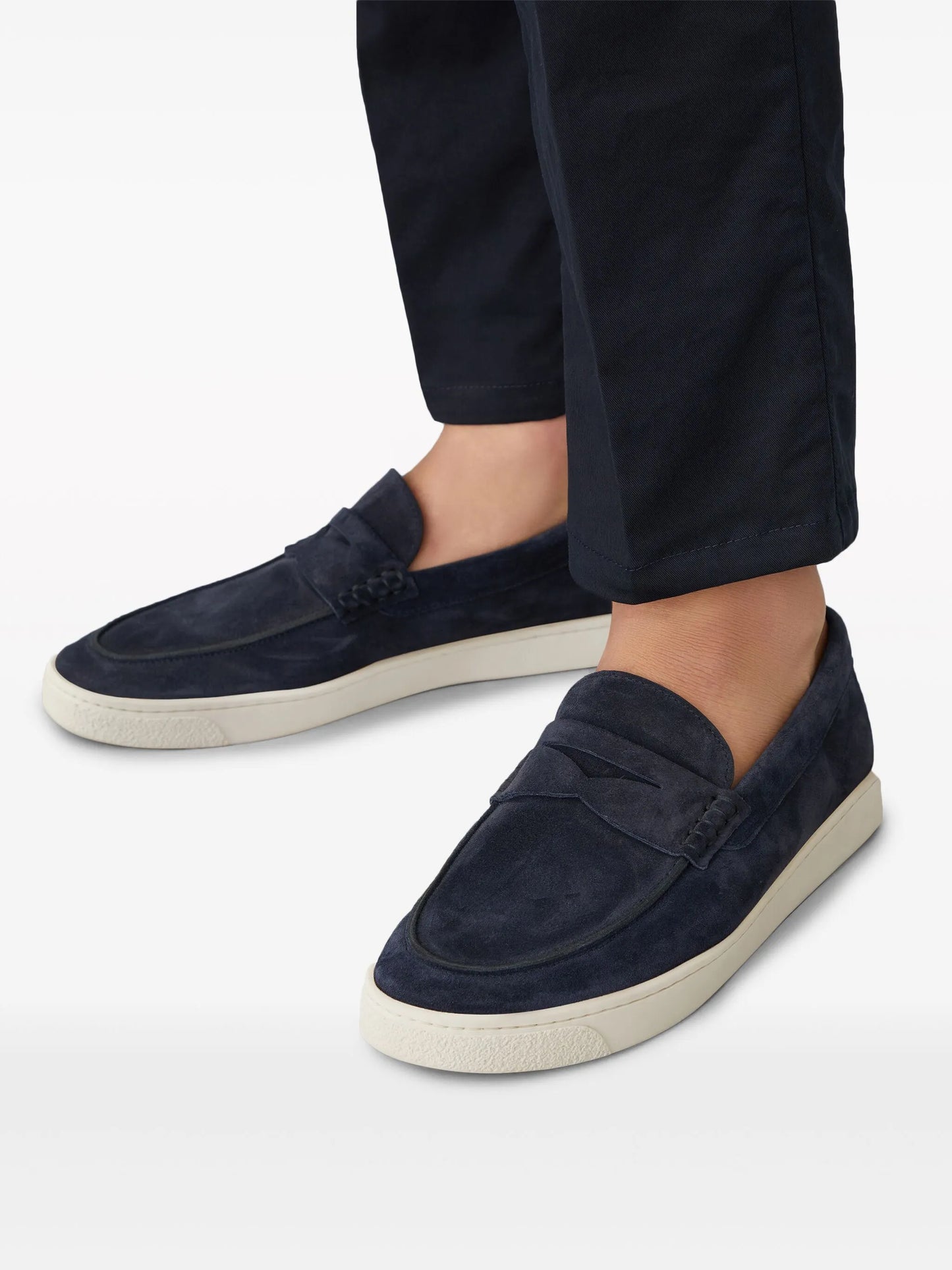 suede penny loafers
