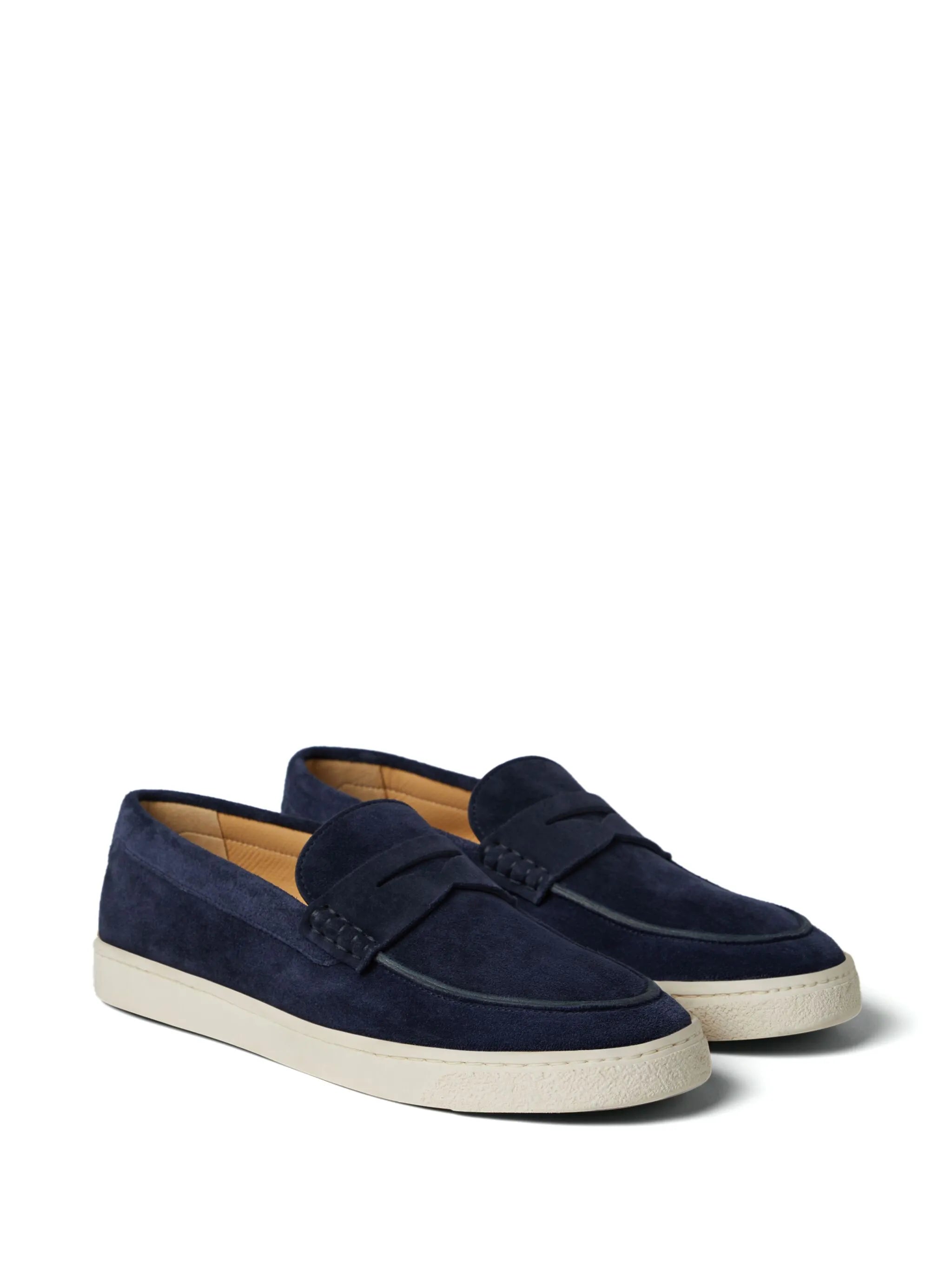 suede penny loafers