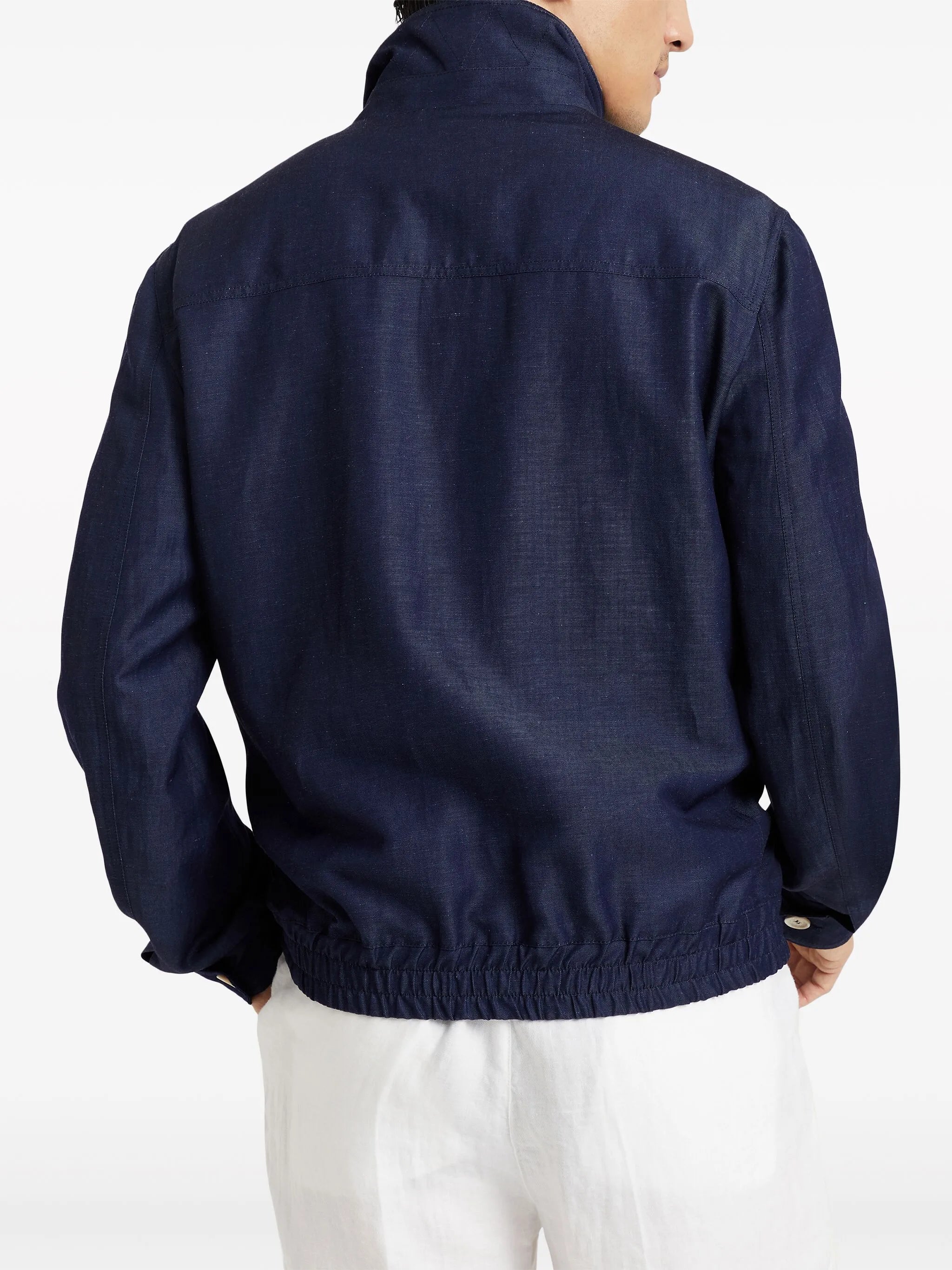 spread-collar bomber jacket