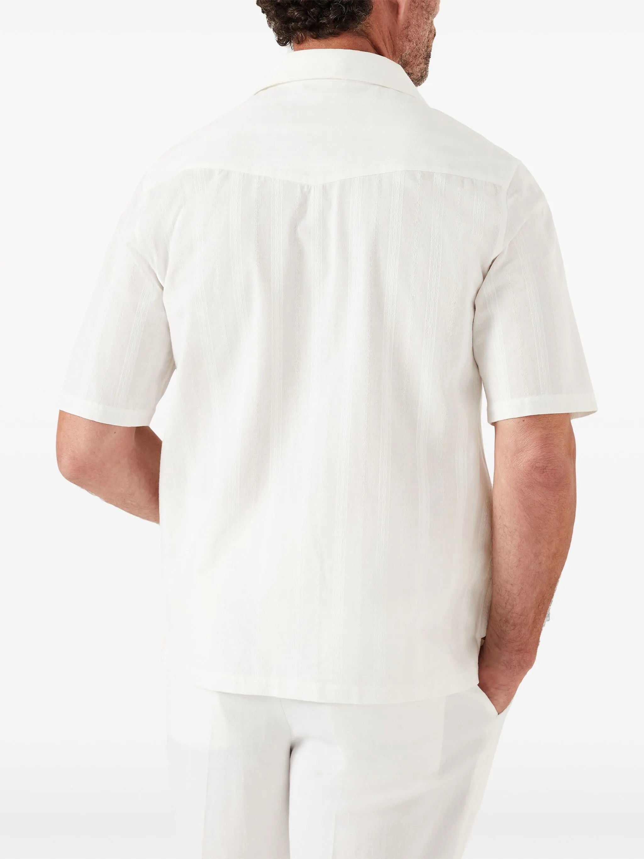 stripe-pattern cotton shirt