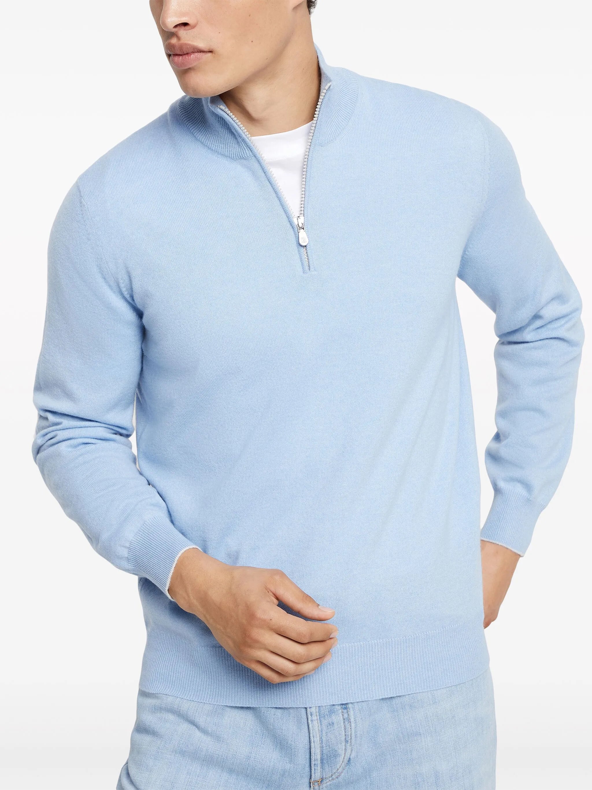 zip-up cashmere jumper
