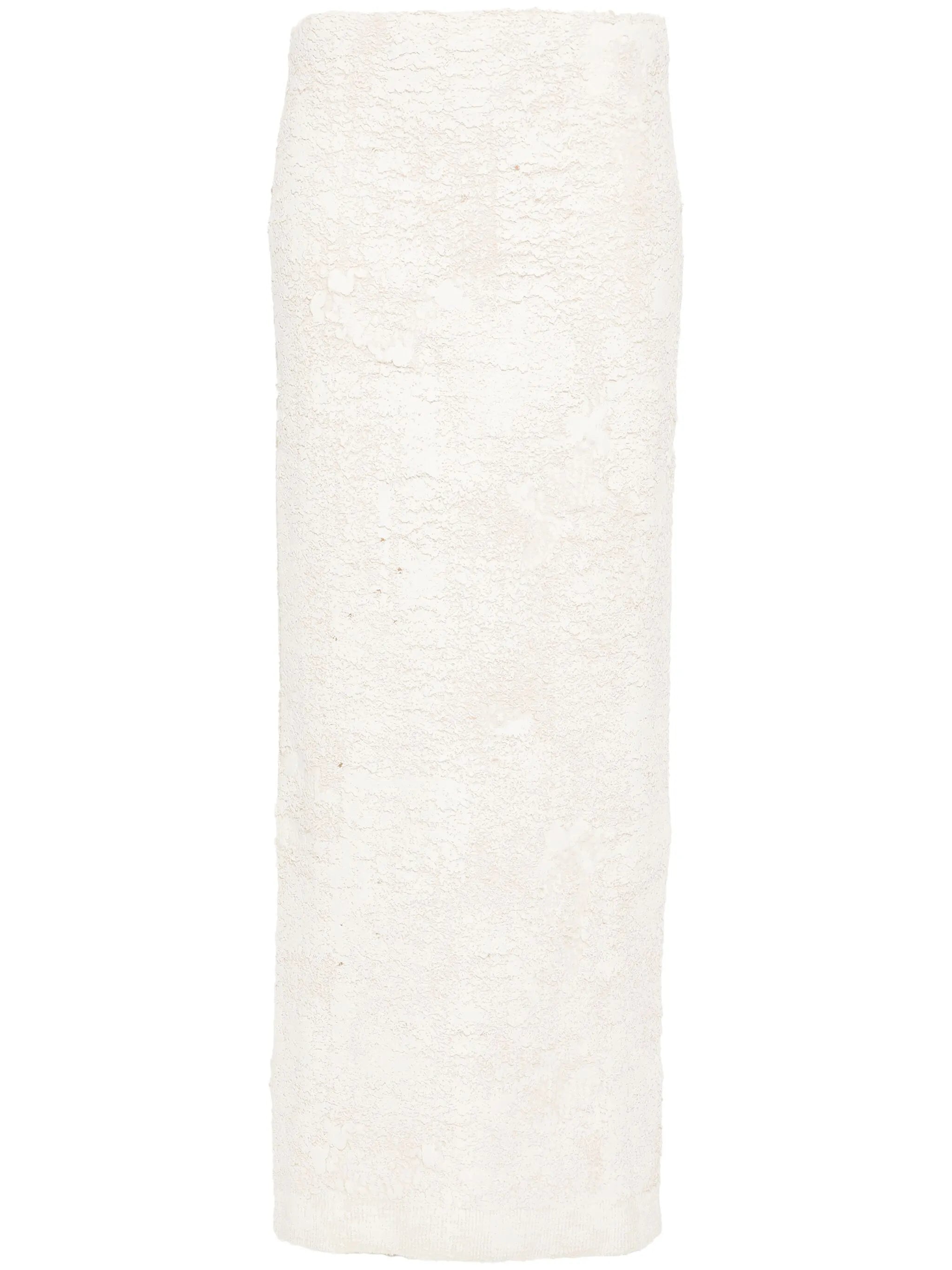 cracked-texture midi skirt