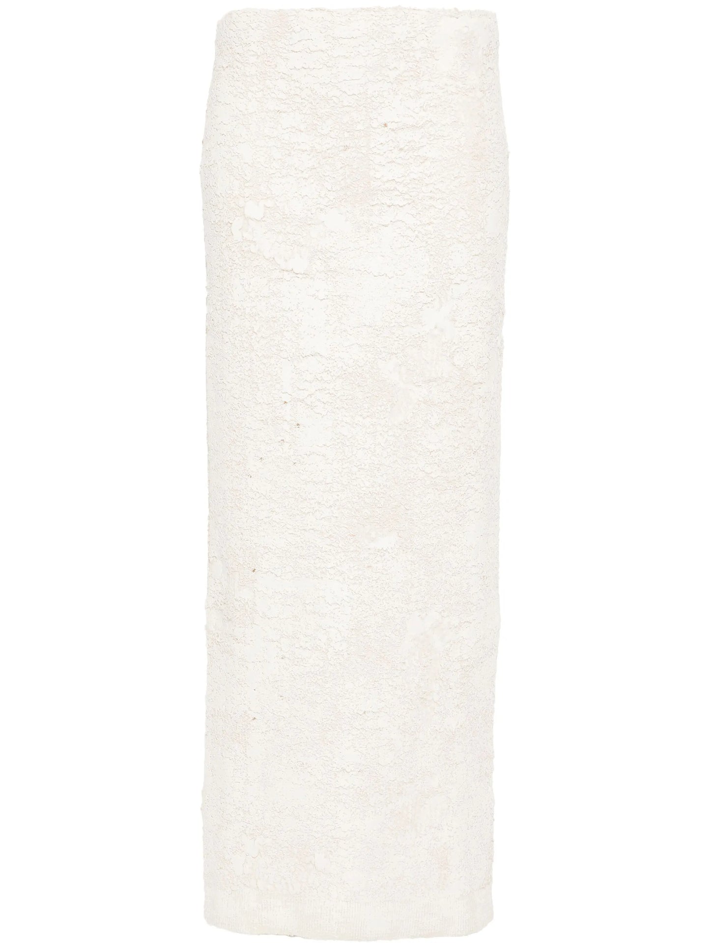 cracked-texture midi skirt