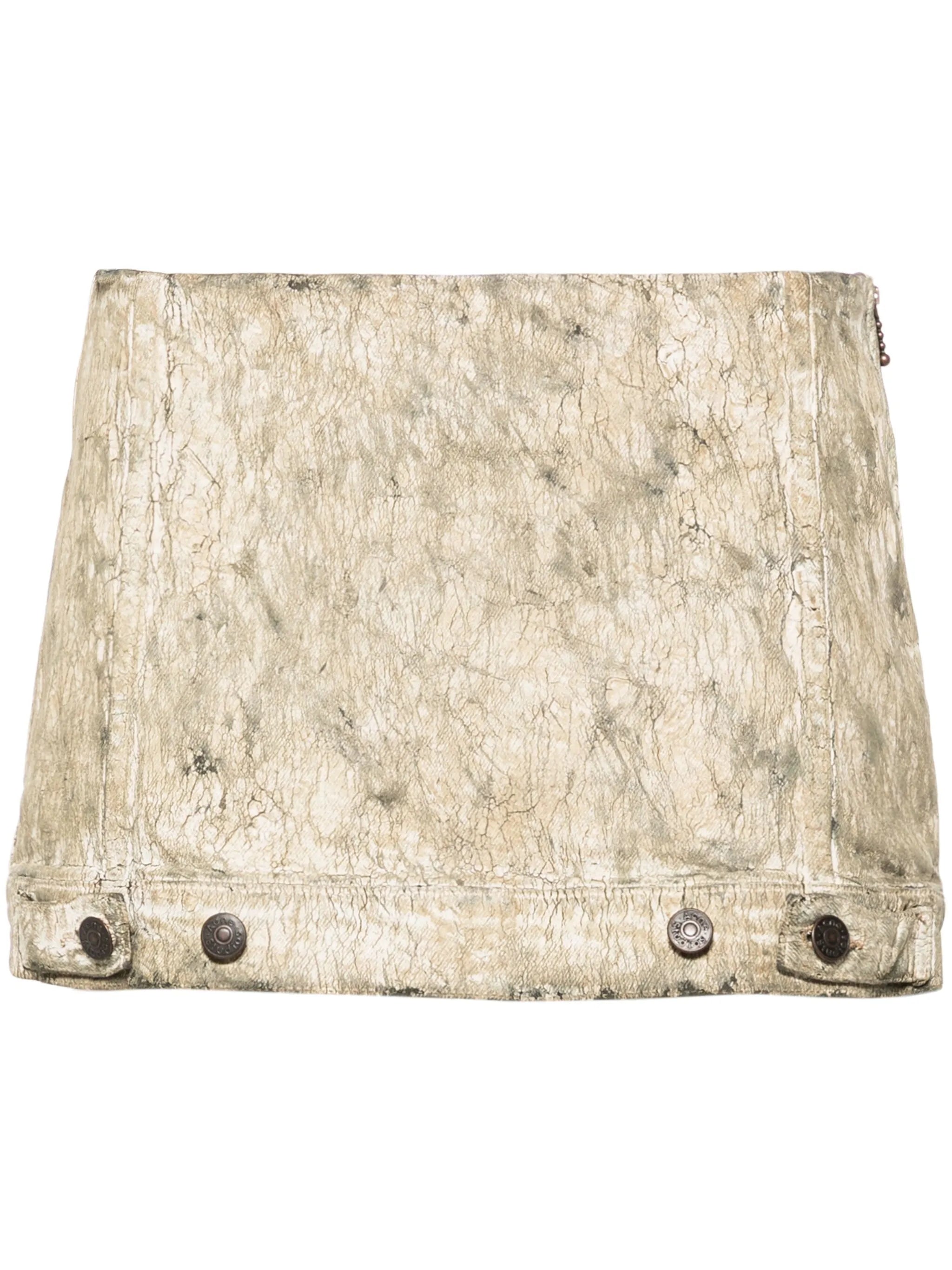 coated denim mini skirt