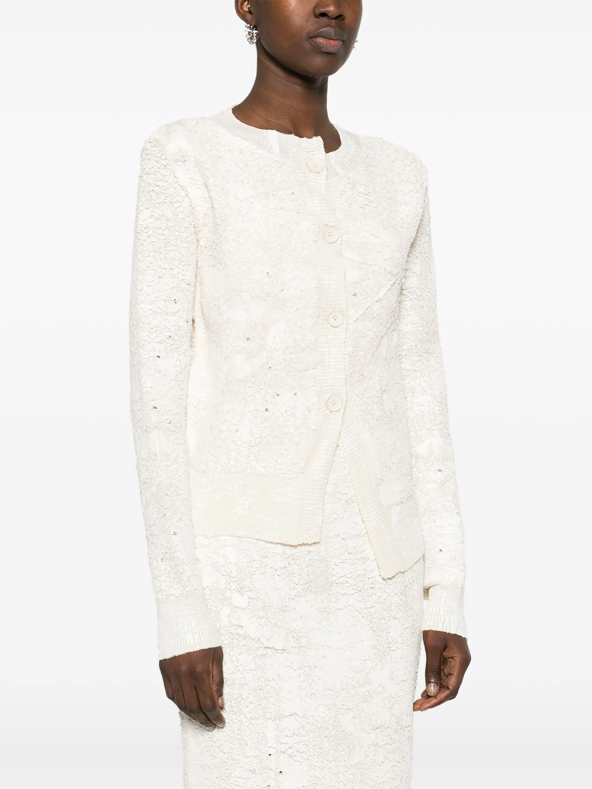 textured-finish cardigan