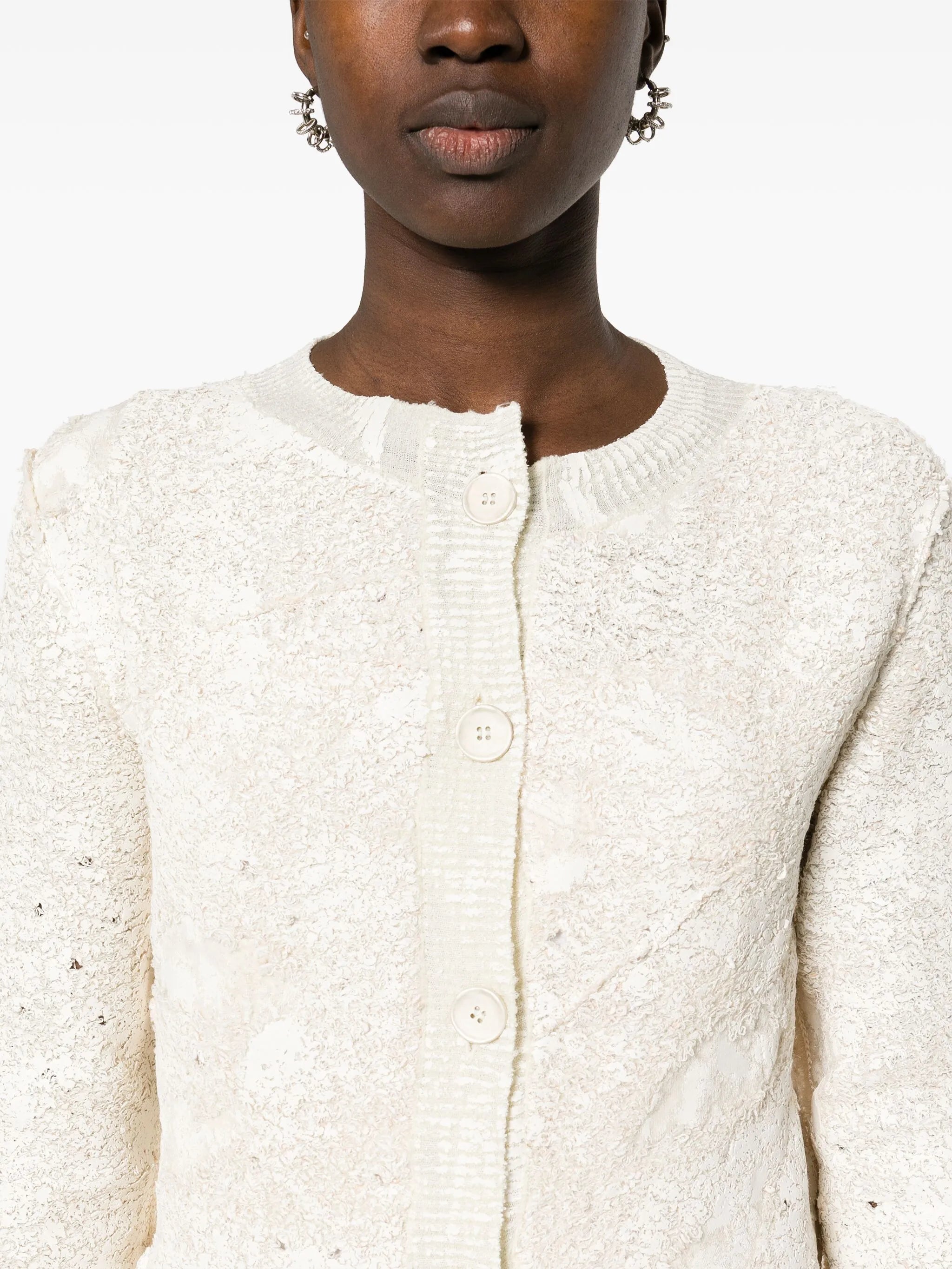 textured-finish cardigan