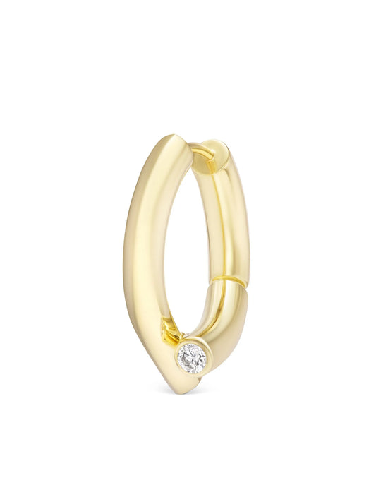 18kt yellow gold mini Oera diamond hoop earrings