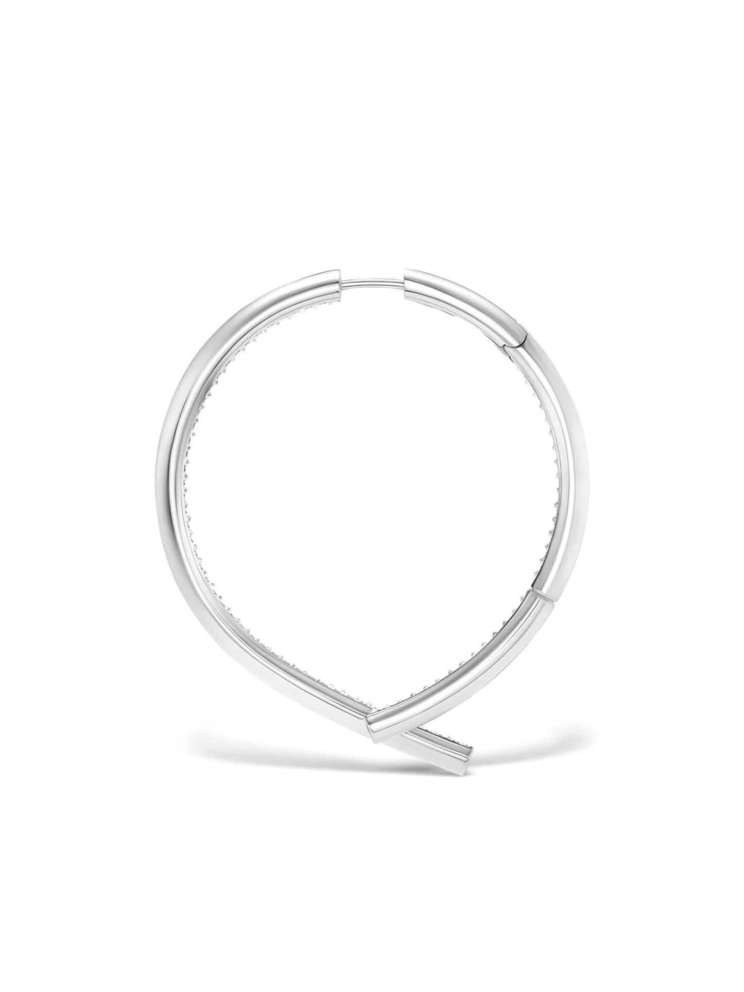 18kt white gold Oera Orb diamond hoop earrings