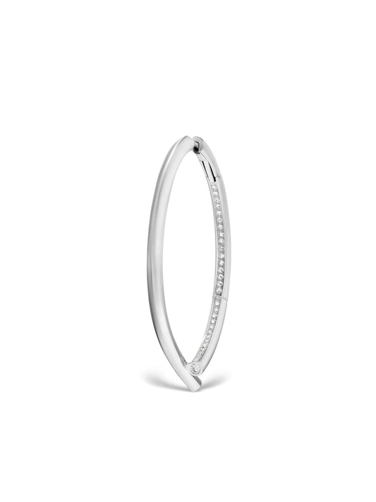 18kt white gold Oera Orb diamond hoop earrings