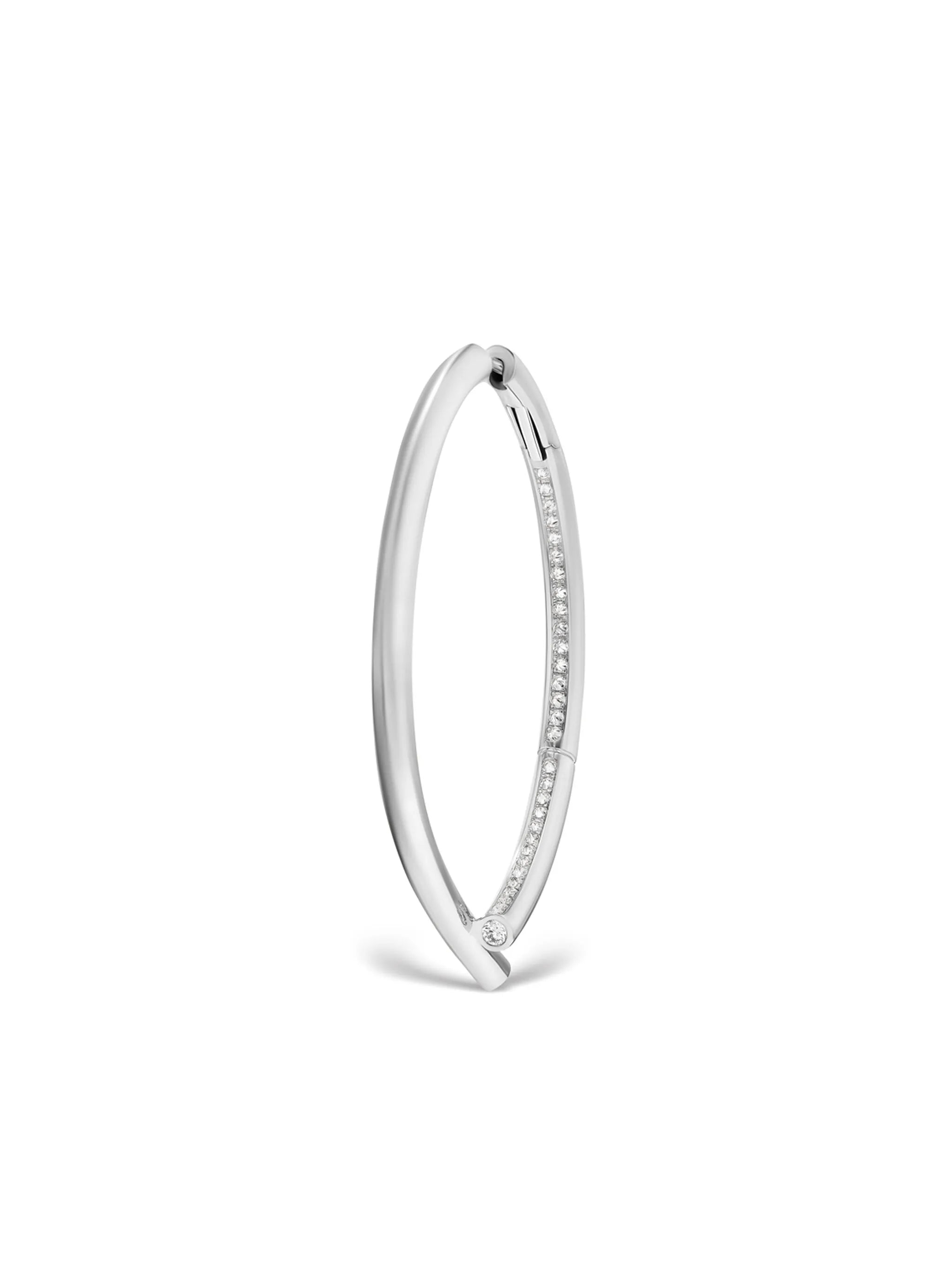 18kt white gold Oera Orb diamond hoop earrings