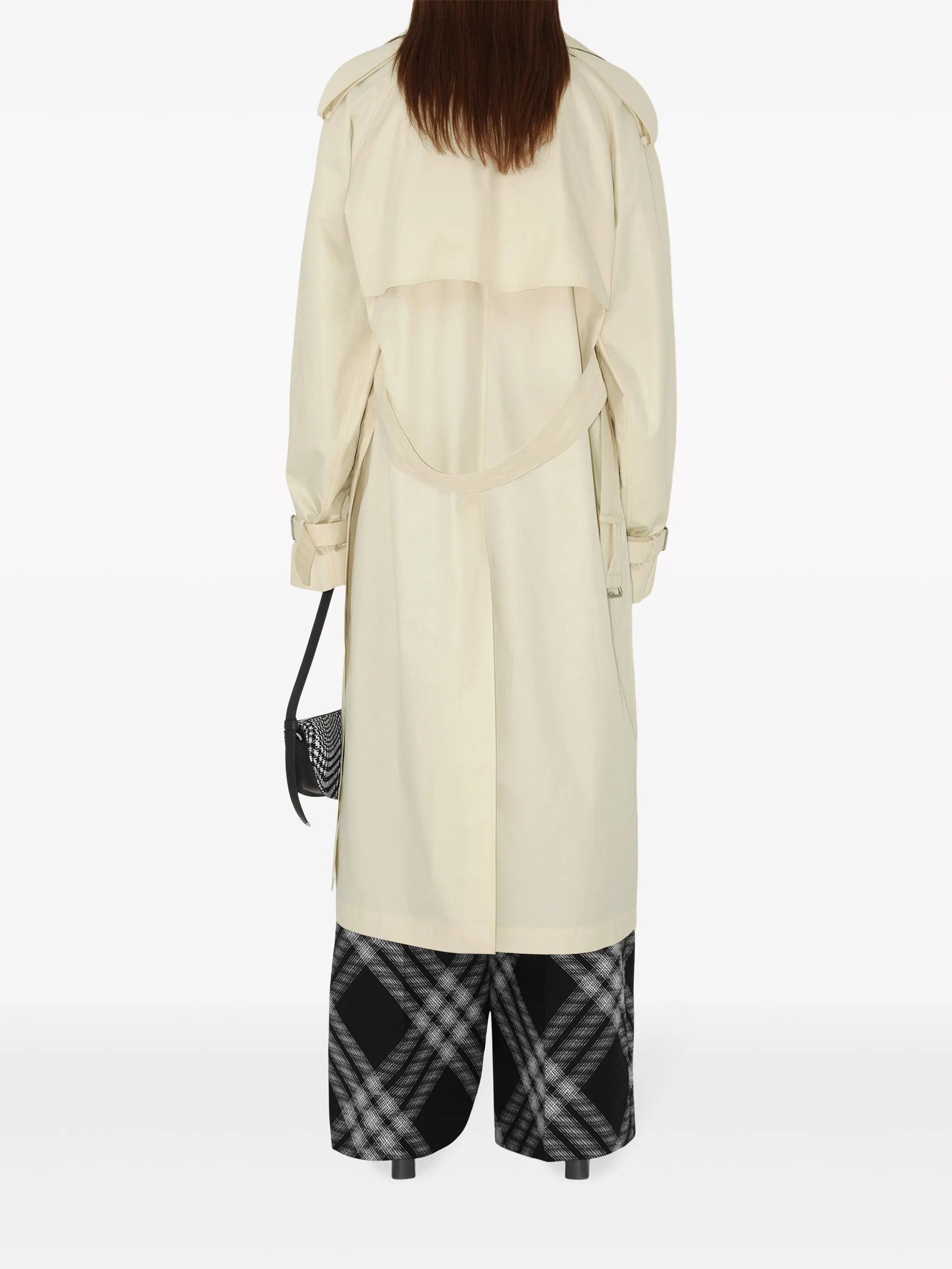 double-breasted cotton trench coat