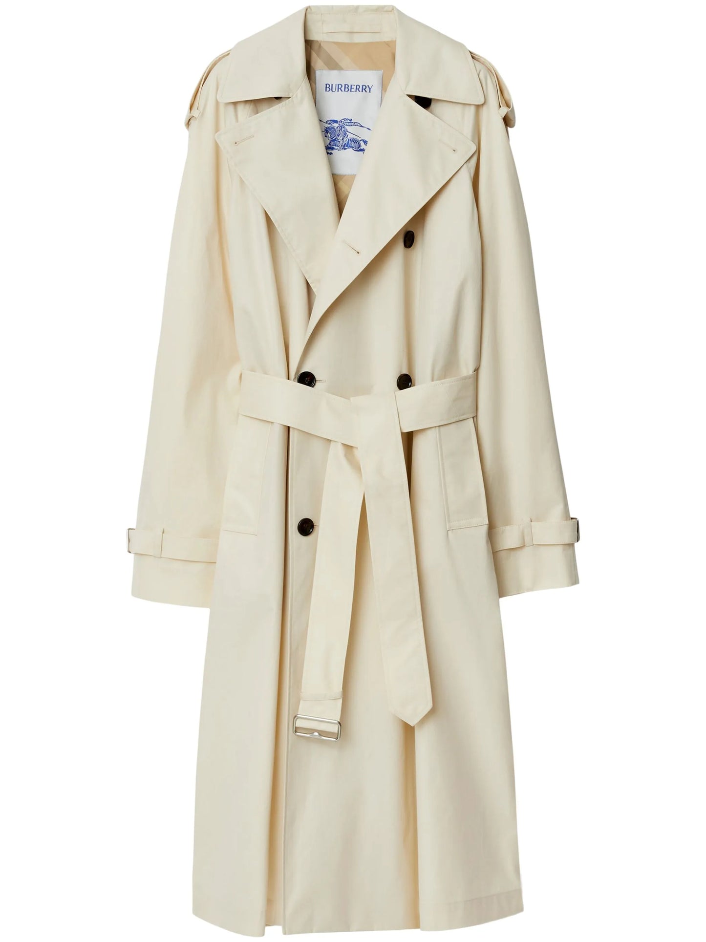 double-breasted cotton trench coat