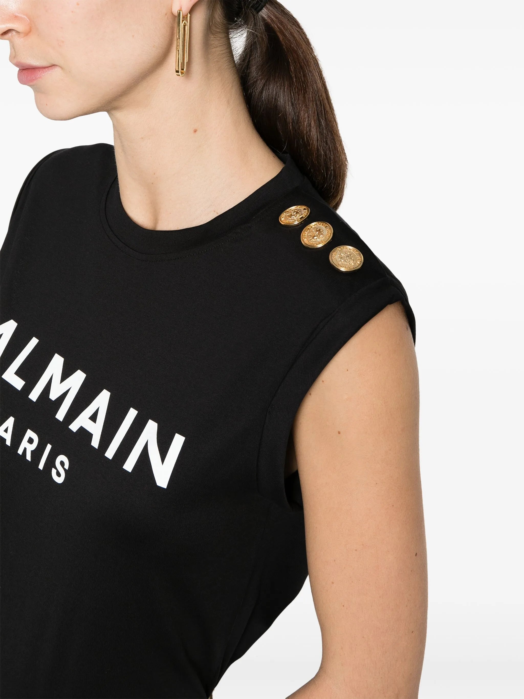 logo-print cotton tank top