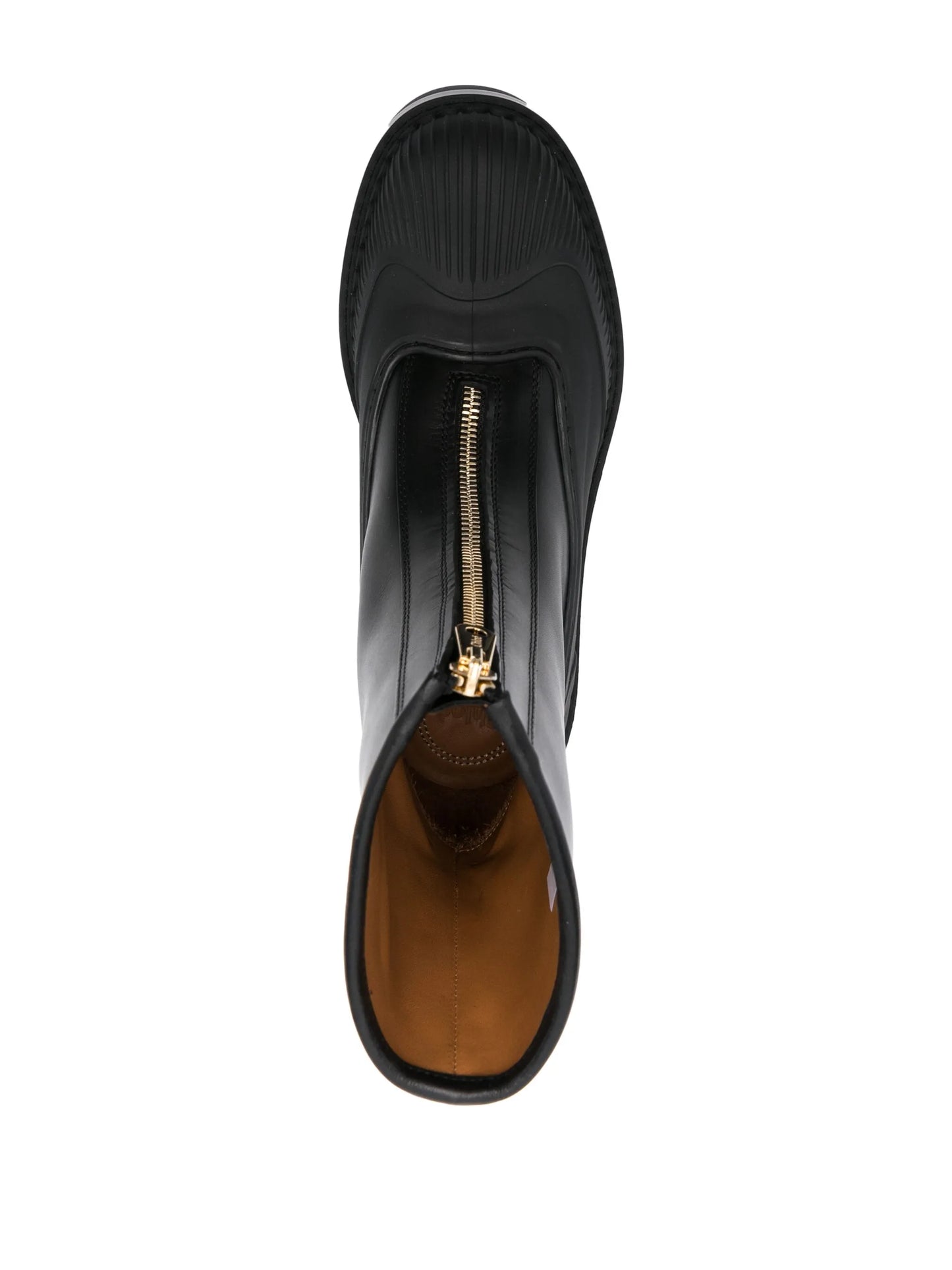 logo-embossed leather ankle boots