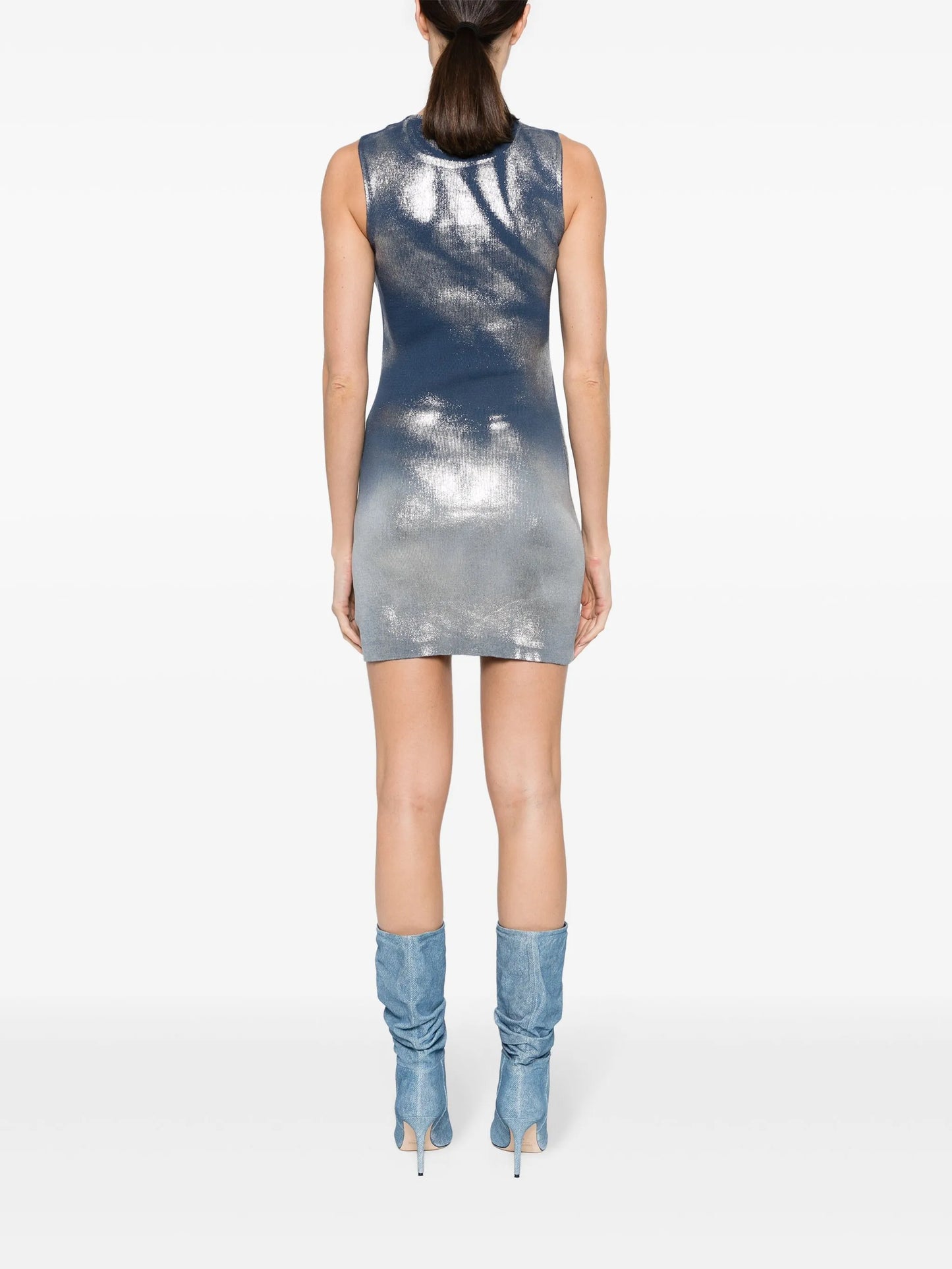 metallic-finish cotton dress