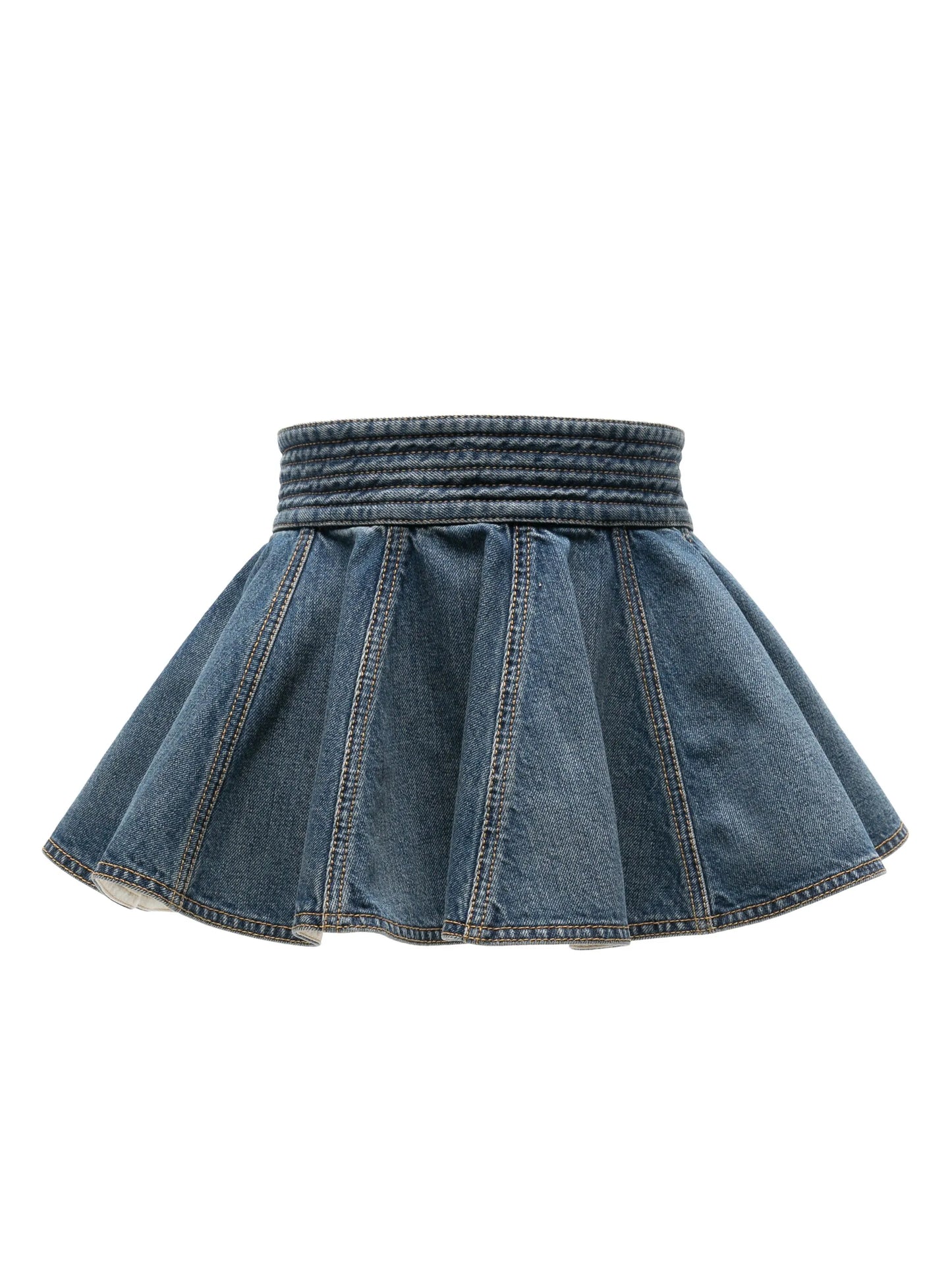 A-line denim miniskirt