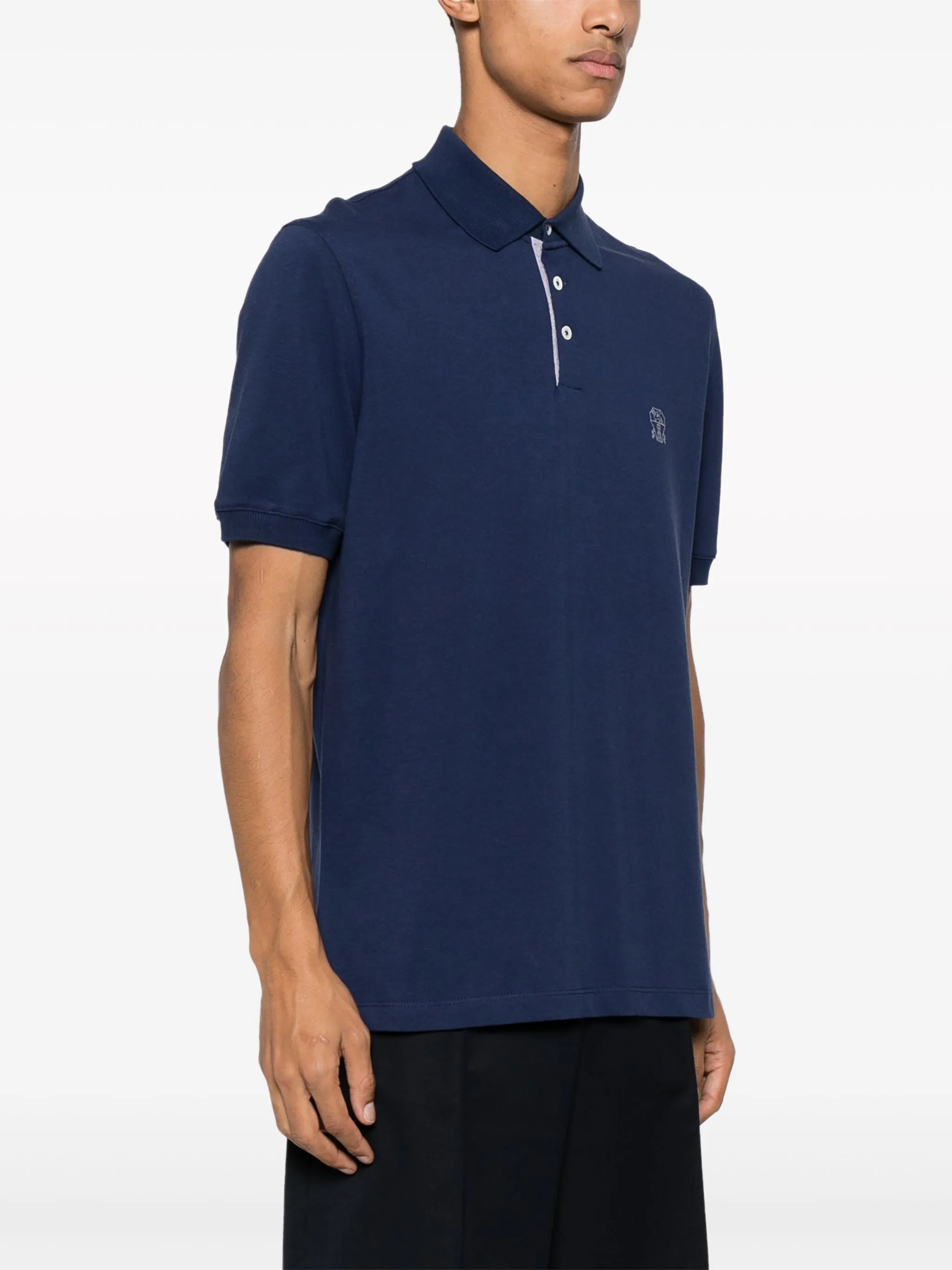 logo-print piqué cotton polo shirt