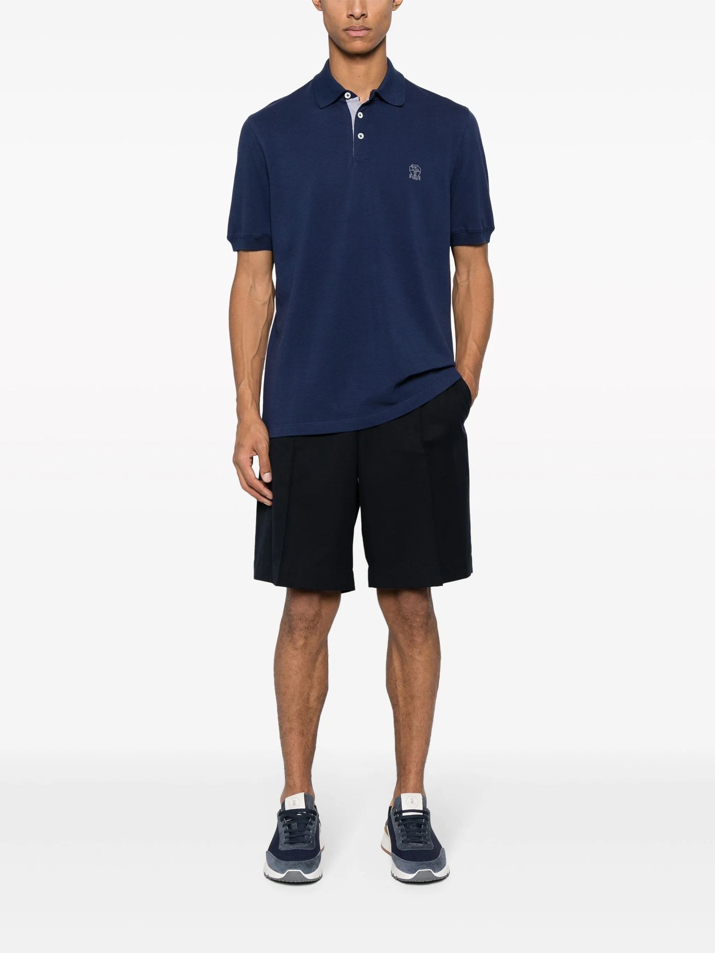 logo-print piqué cotton polo shirt