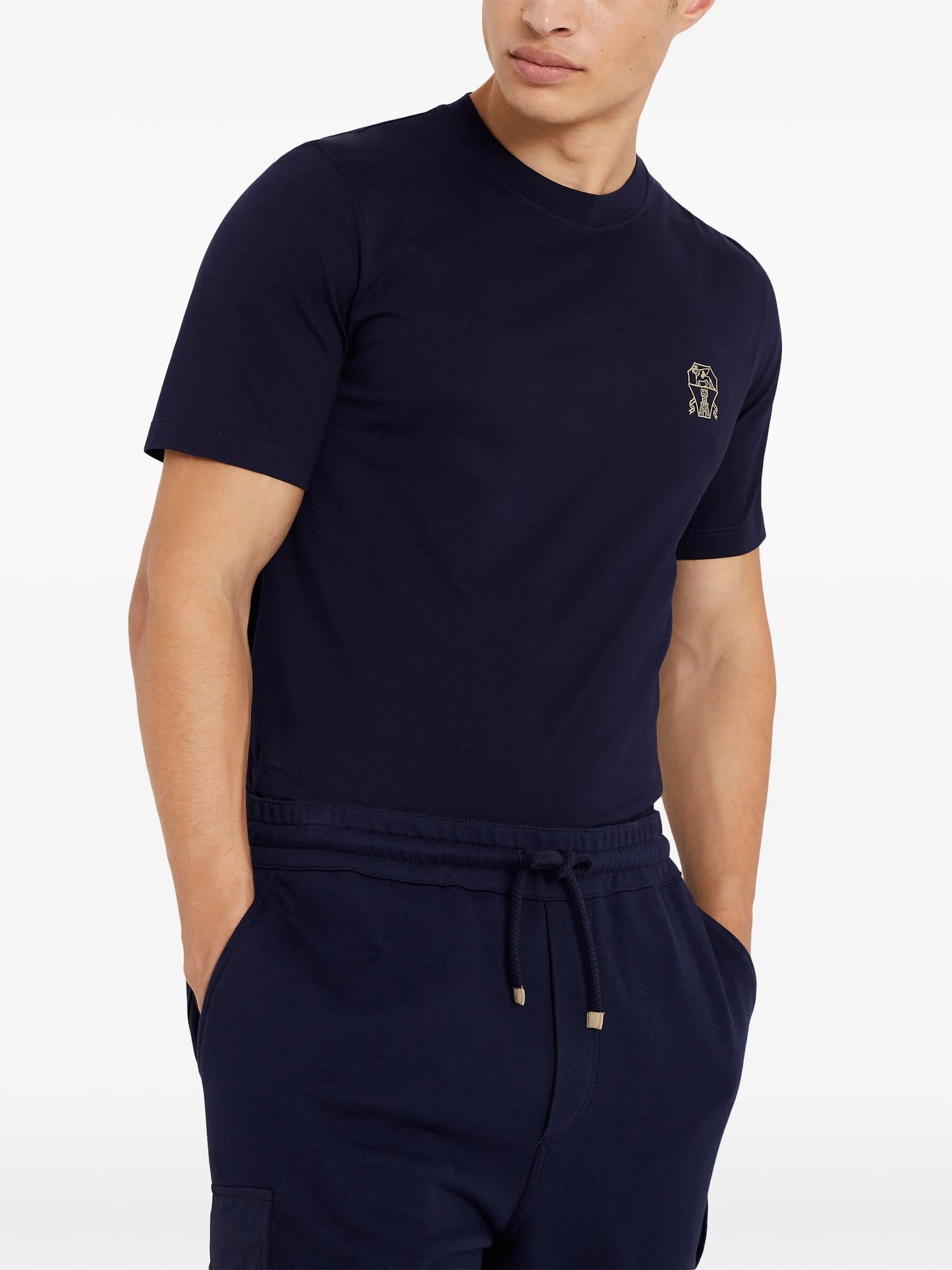 logo-embroidered cotton T-shirt