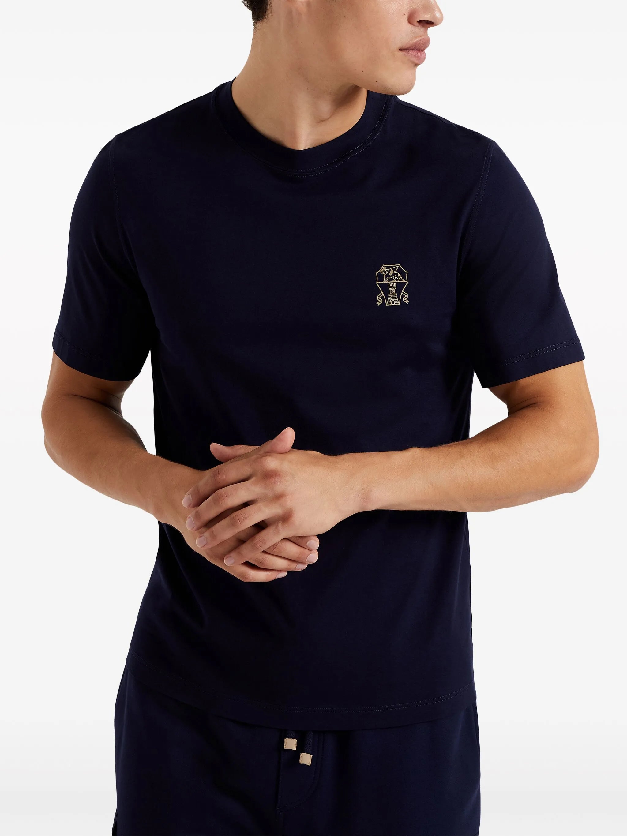 logo-embroidered cotton T-shirt