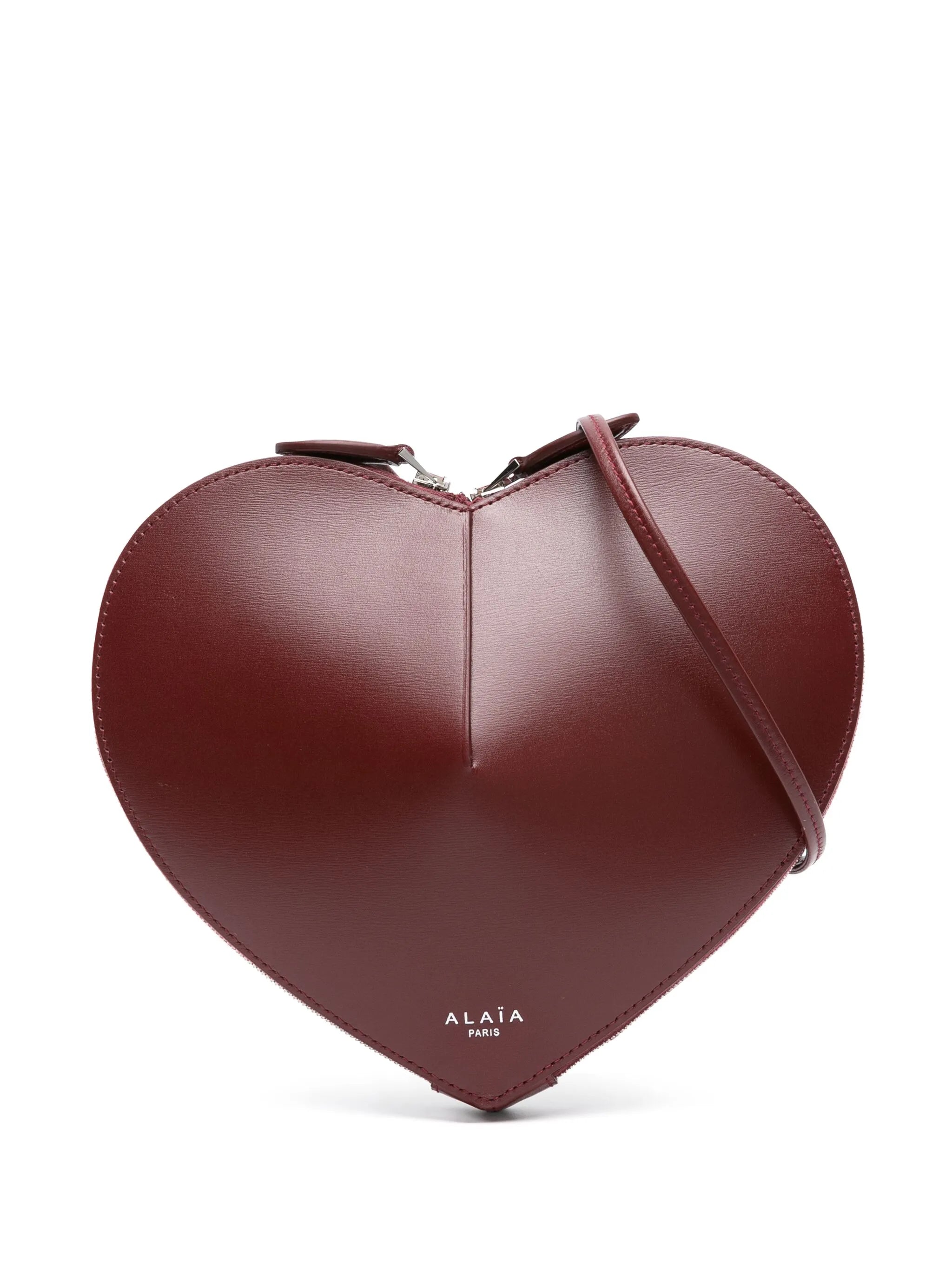 heart-shaped leather shoulder bag