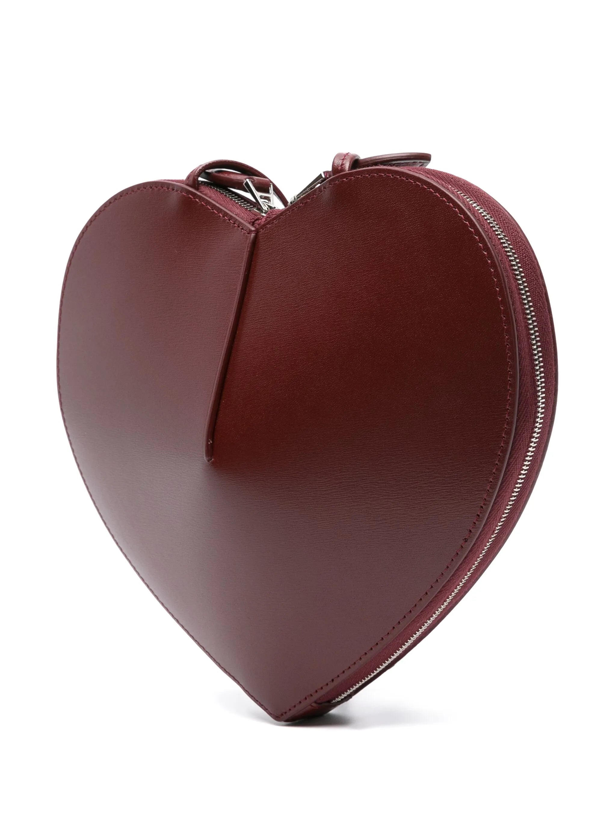 heart-shaped leather shoulder bag