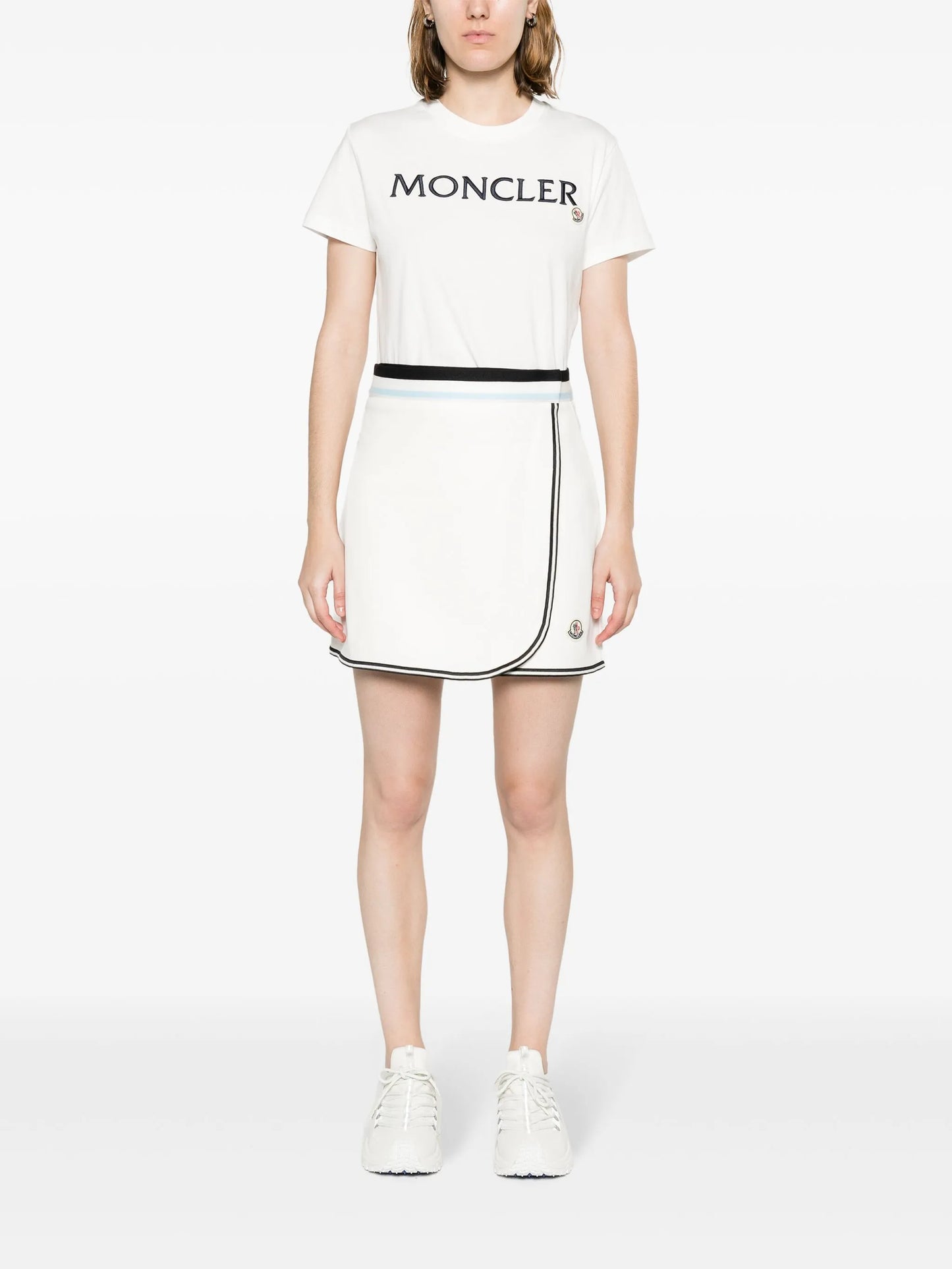 logo-appliqué wrap tennis skirt