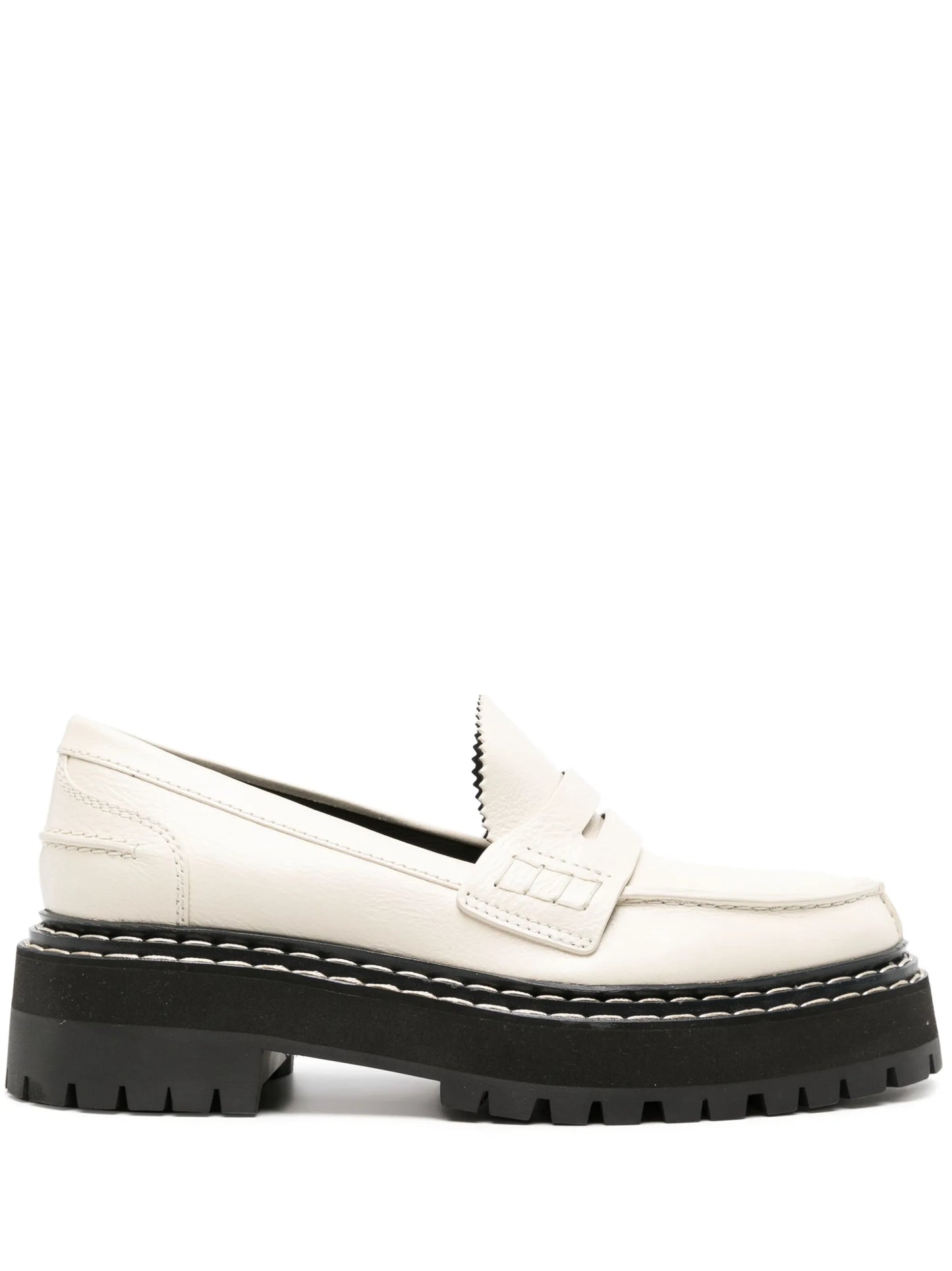 penny-slot platform leather loafers