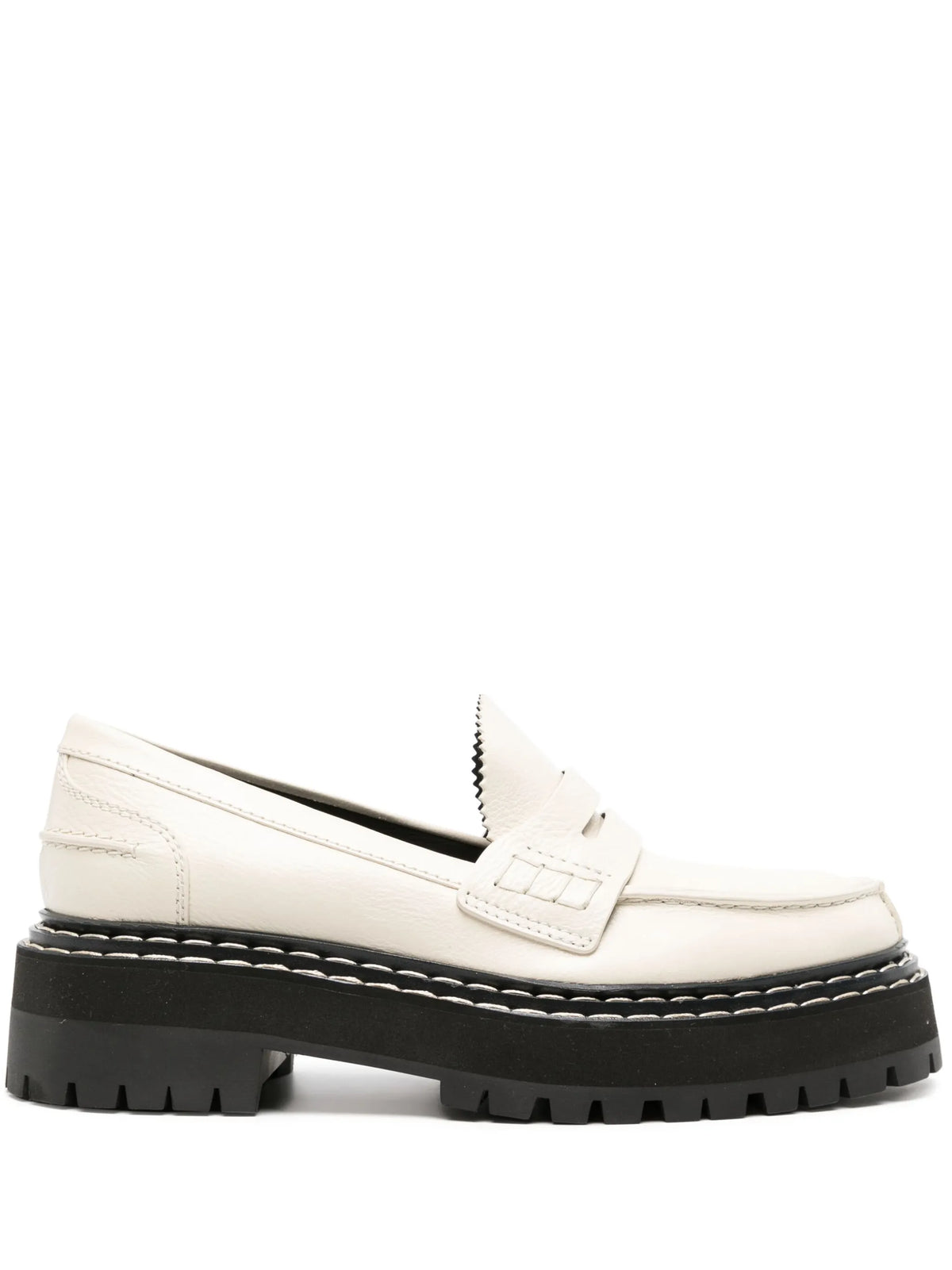 penny-slot platform leather loafers