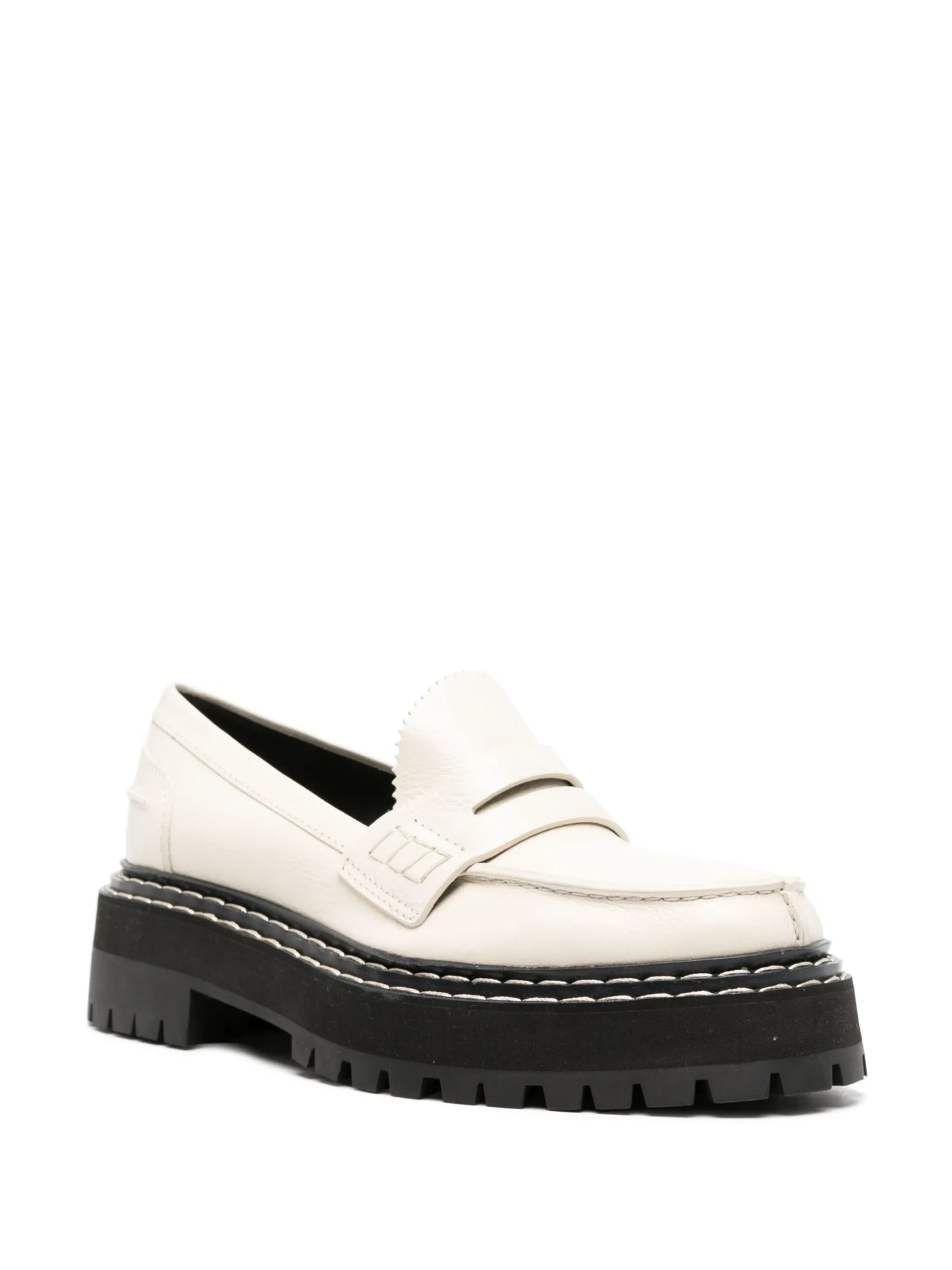 penny-slot platform leather loafers