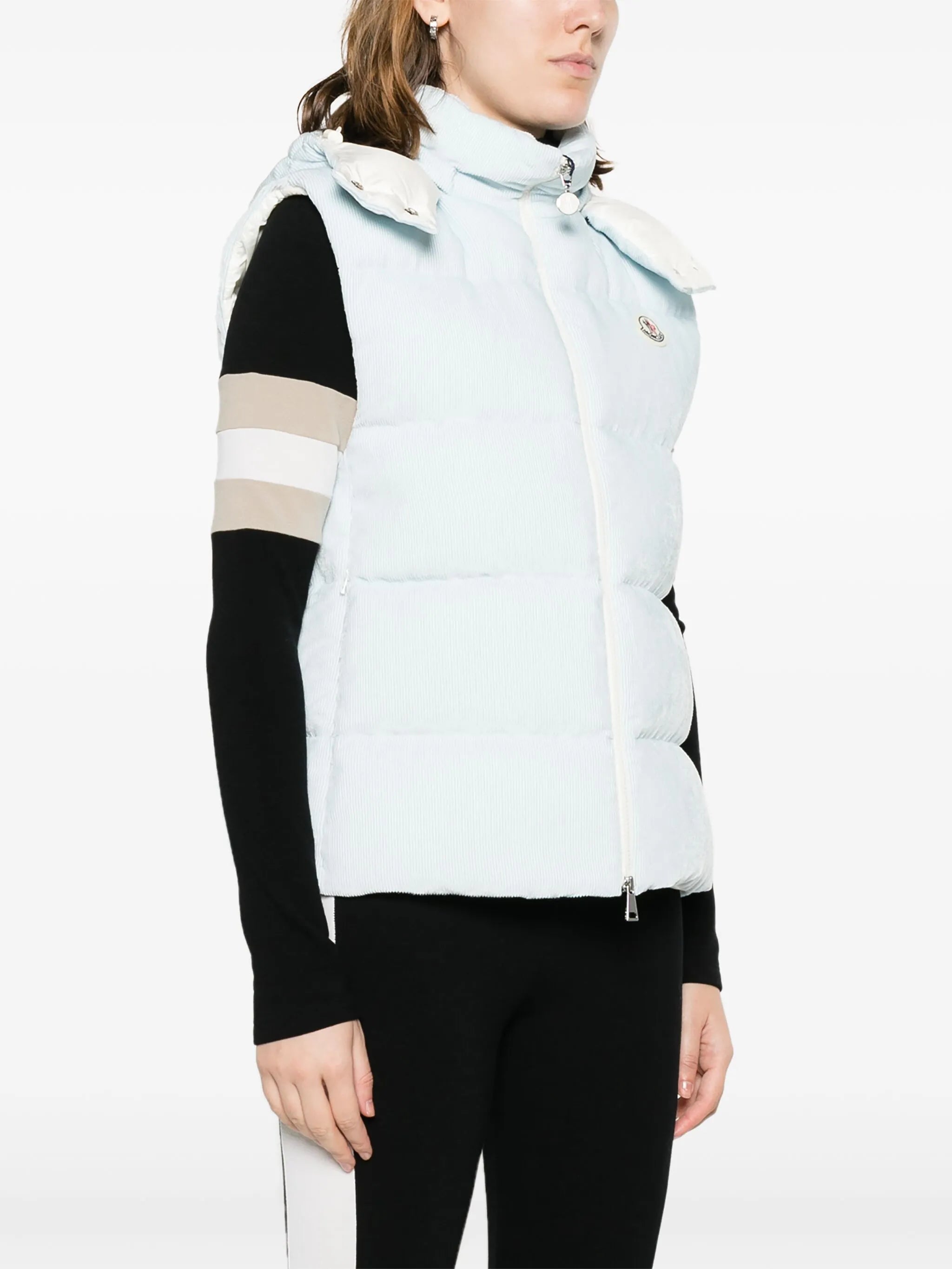 Agelao hooded corduroy gillet