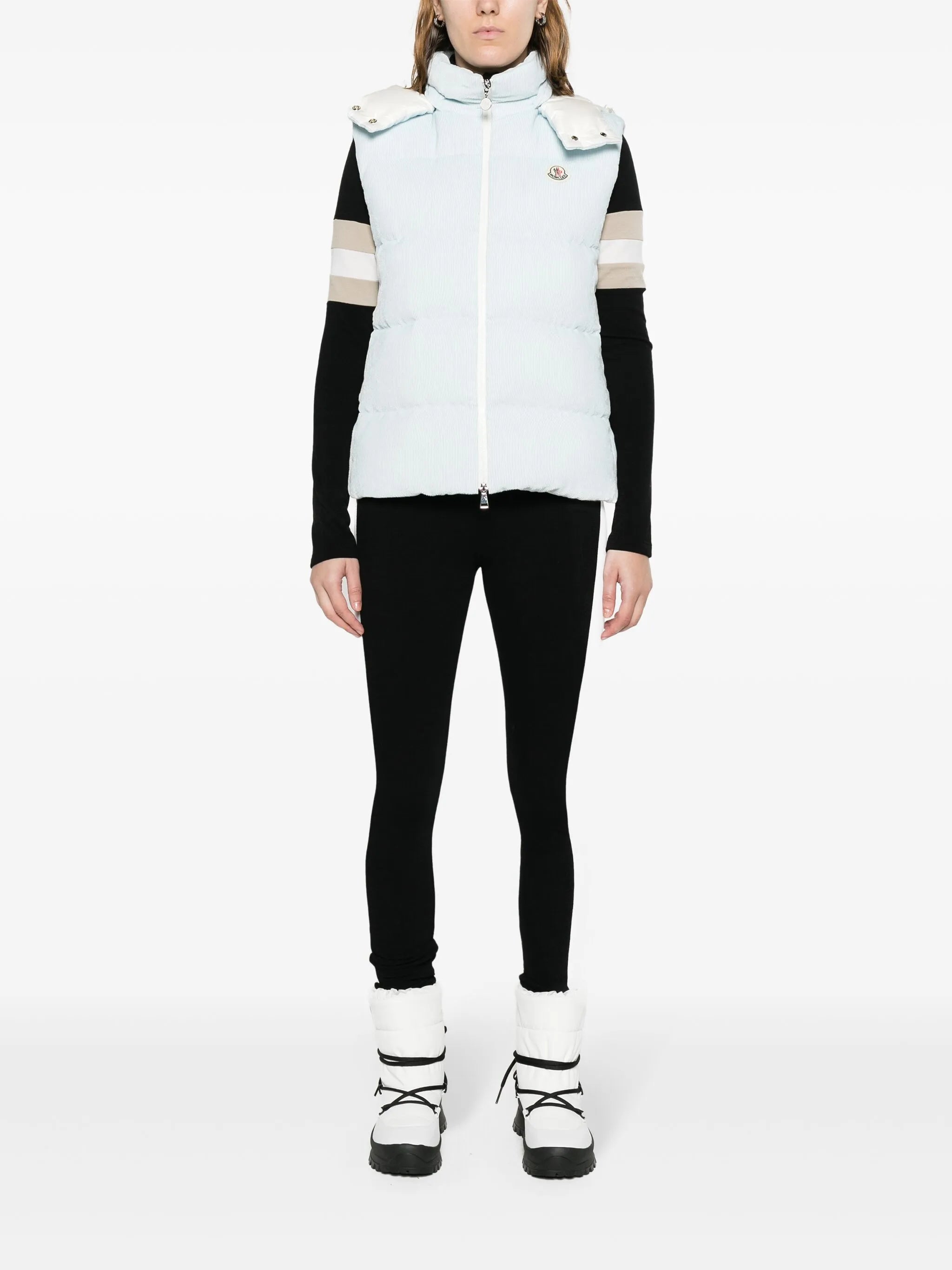 Agelao hooded corduroy gillet