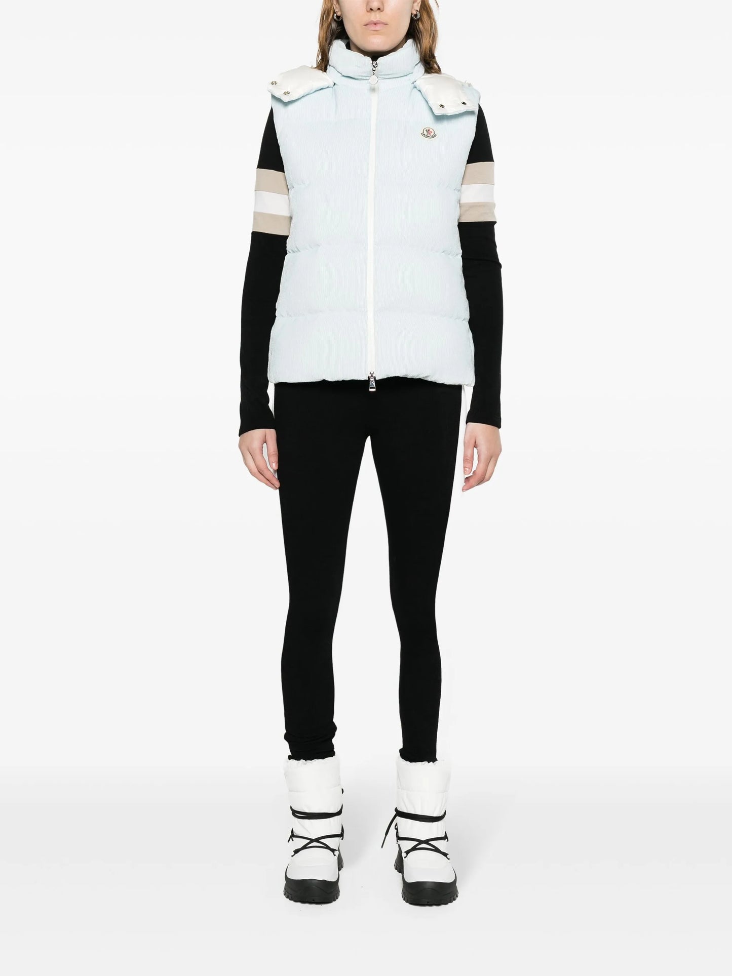 Agelao hooded corduroy gillet
