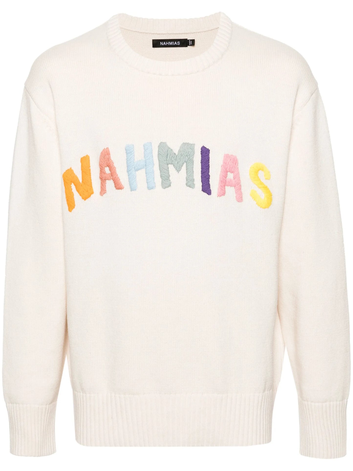 Rainbow logo-intarsia jumper