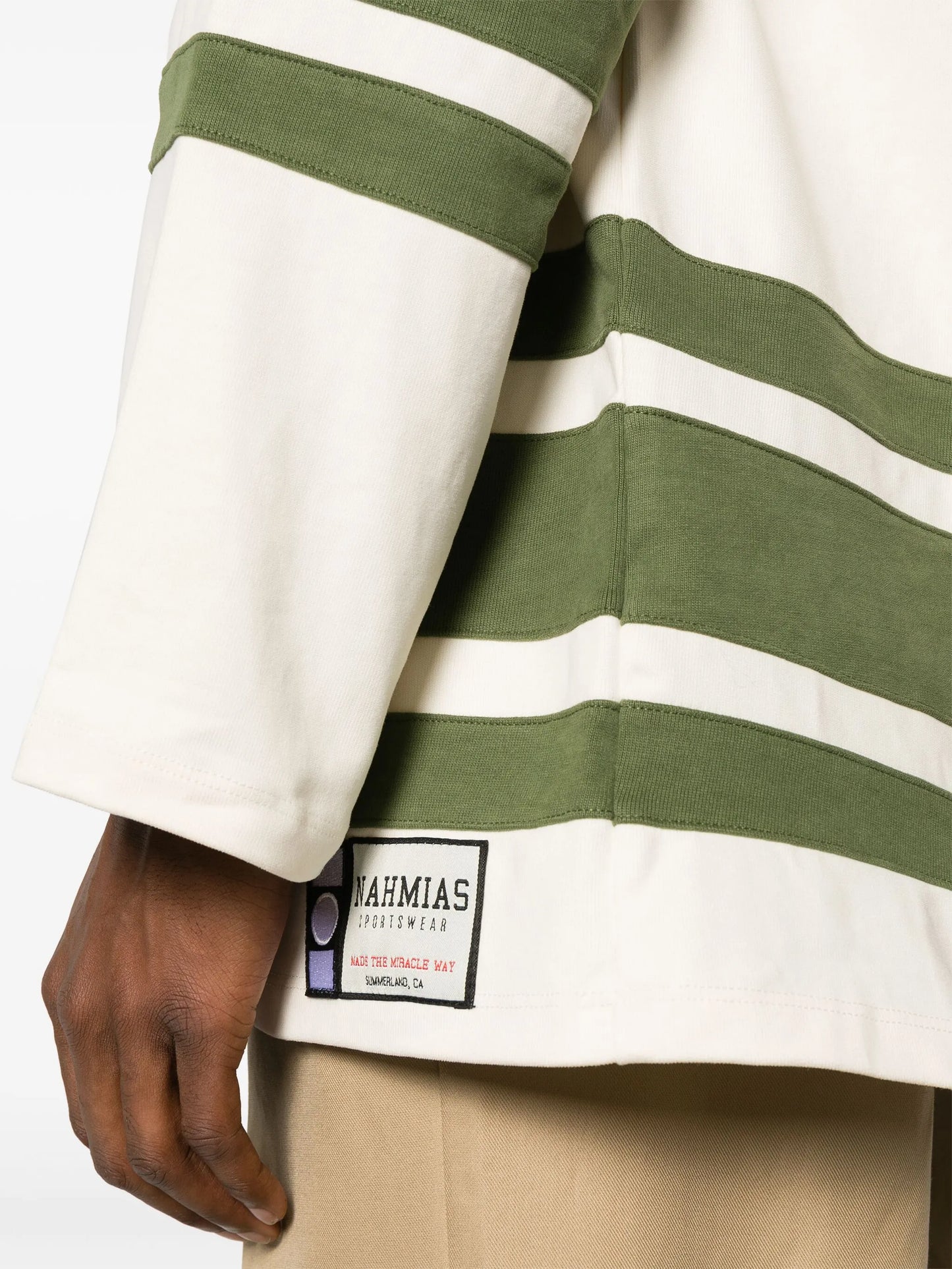 logo-embroidered stripe-detailing sweatshirt