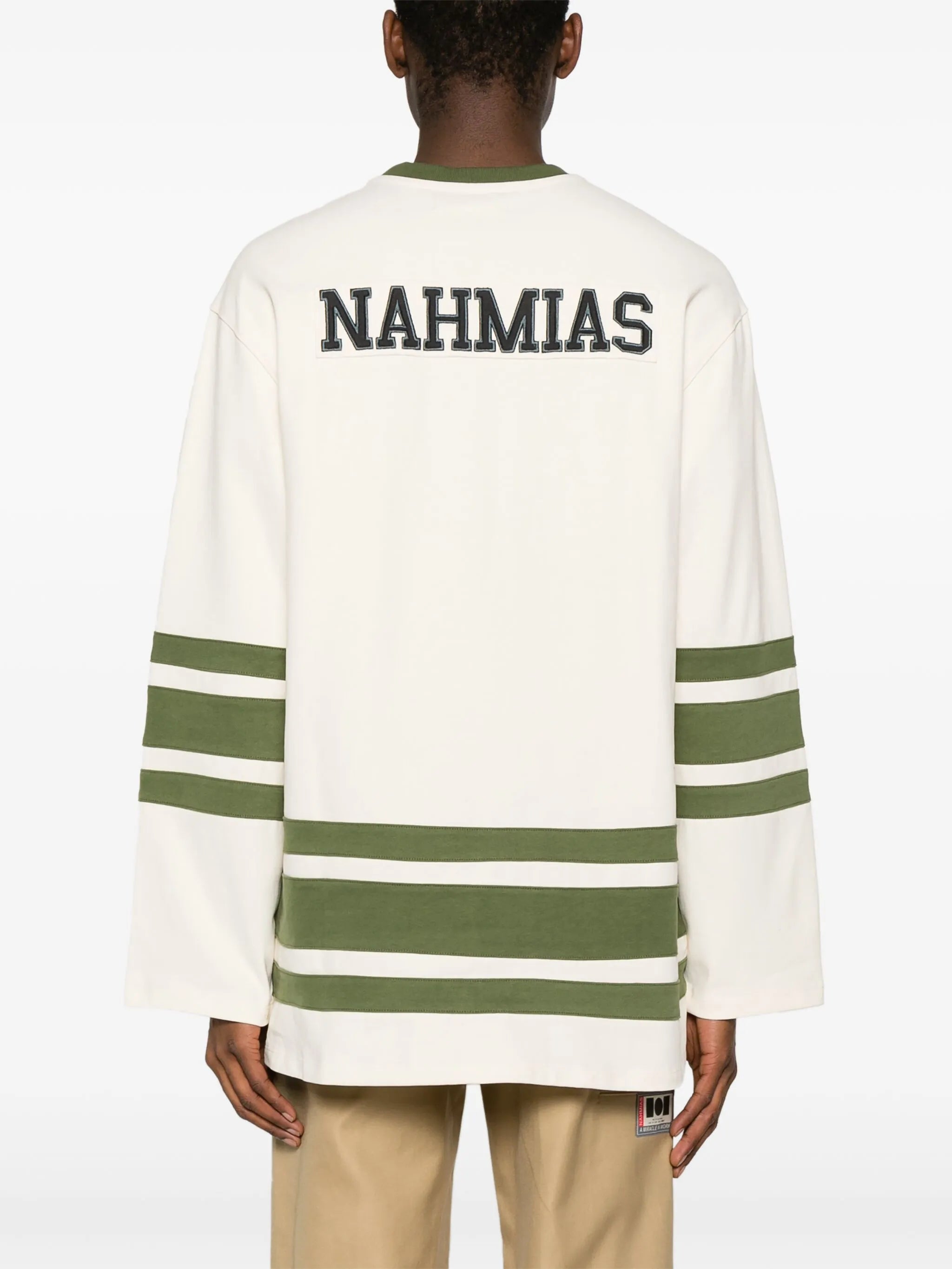 logo-embroidered stripe-detailing sweatshirt