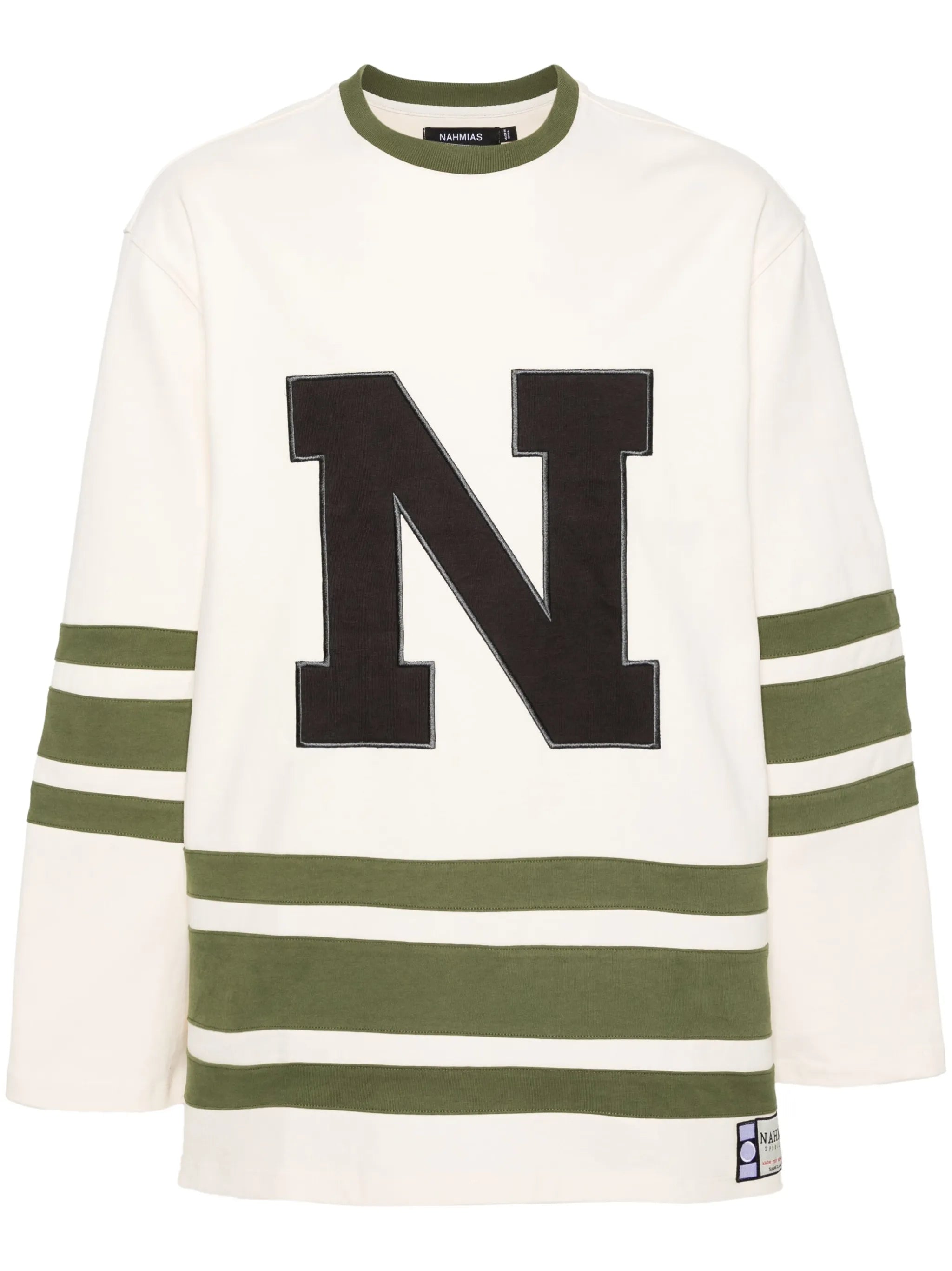 logo-embroidered stripe-detailing sweatshirt
