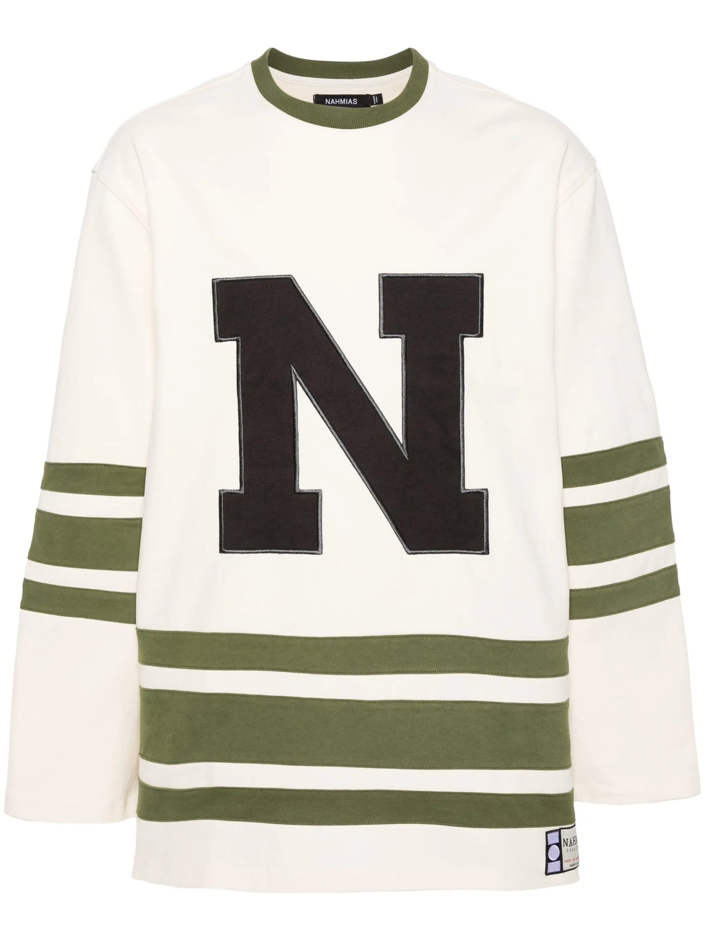 logo-embroidered stripe-detailing sweatshirt