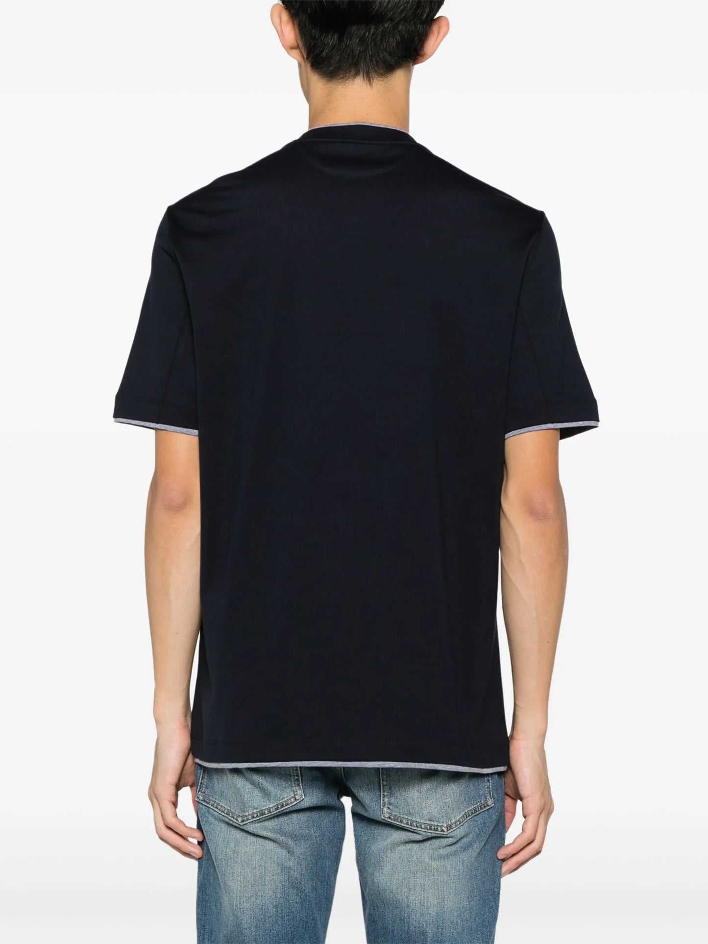 layered-effect cotton T-shirt